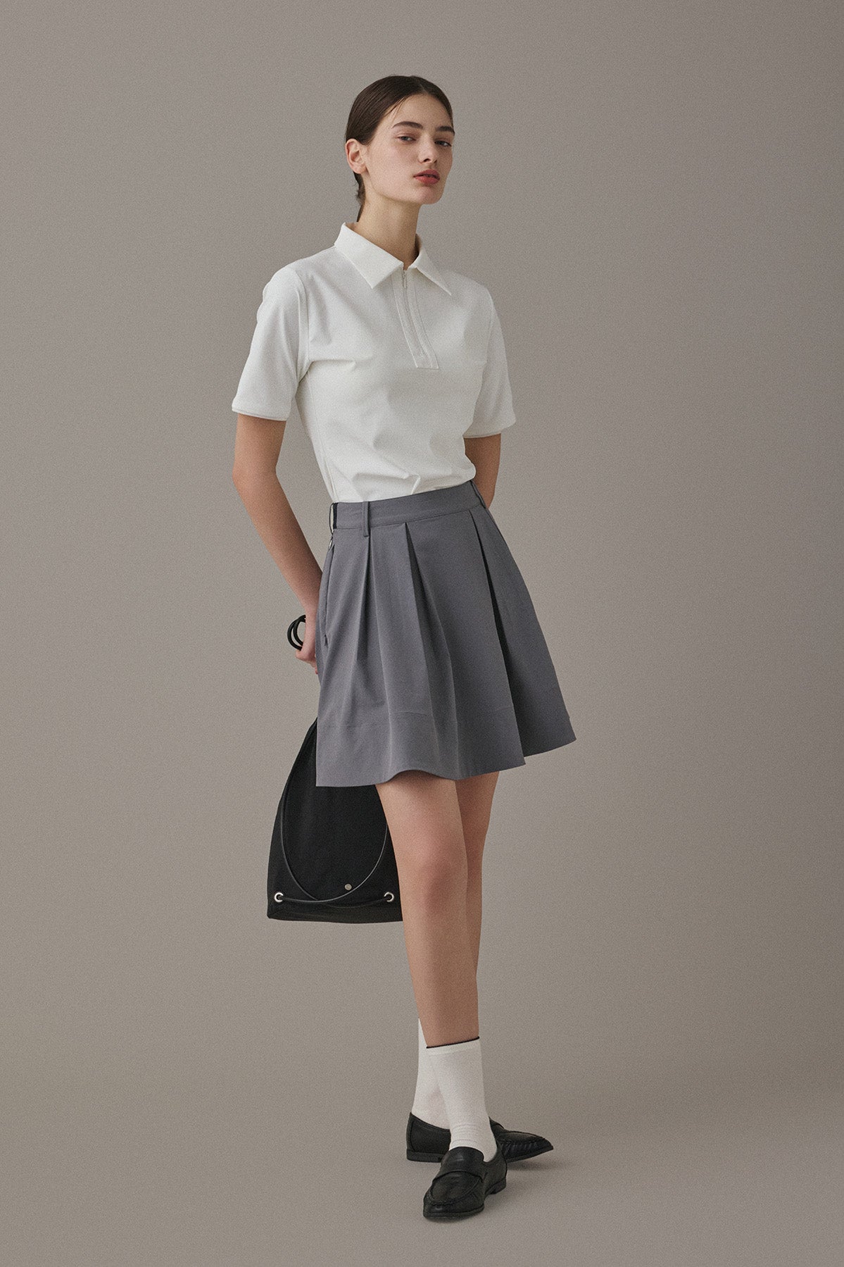 MODERN ZIP POLO - White