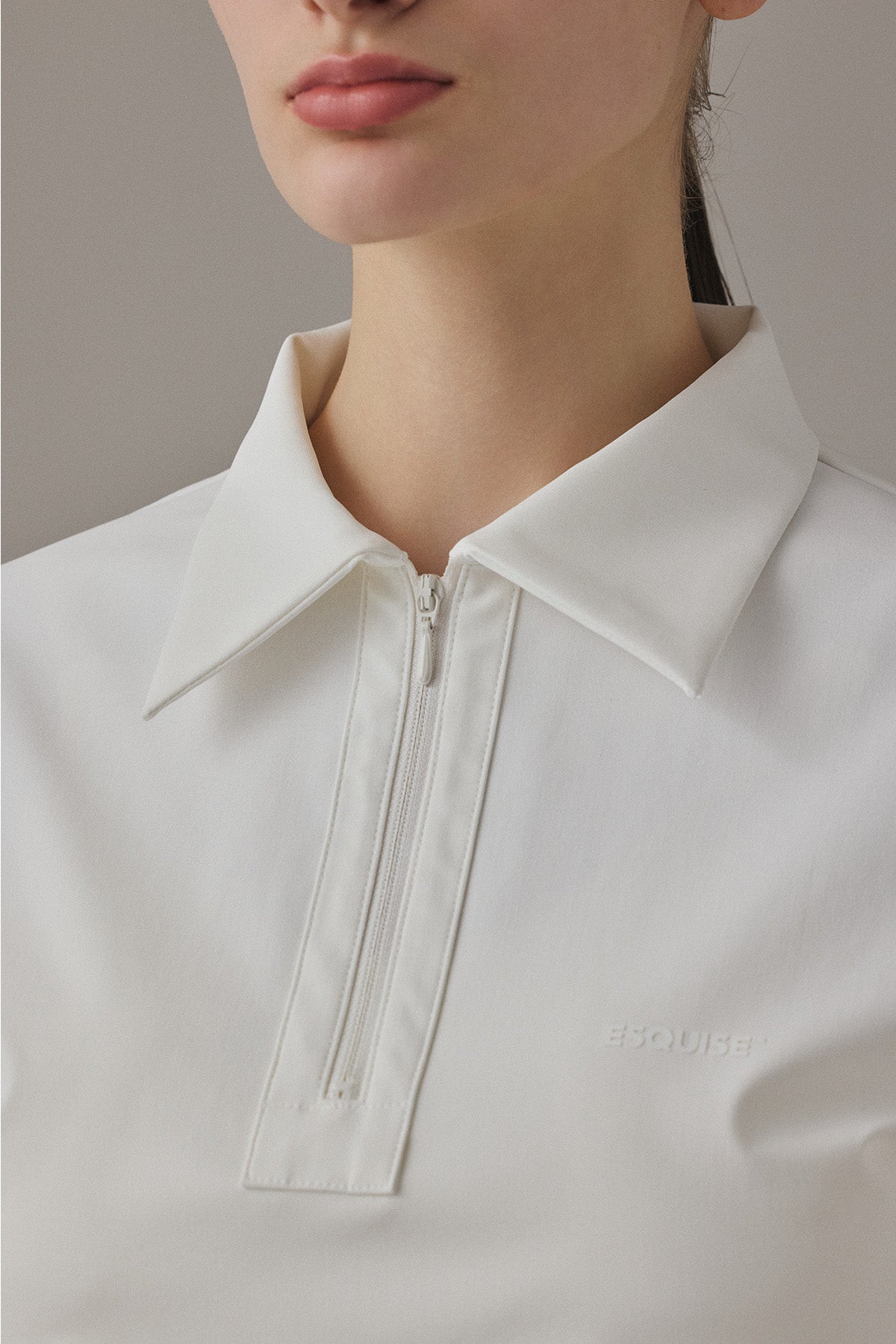MODERN ZIP POLO - White