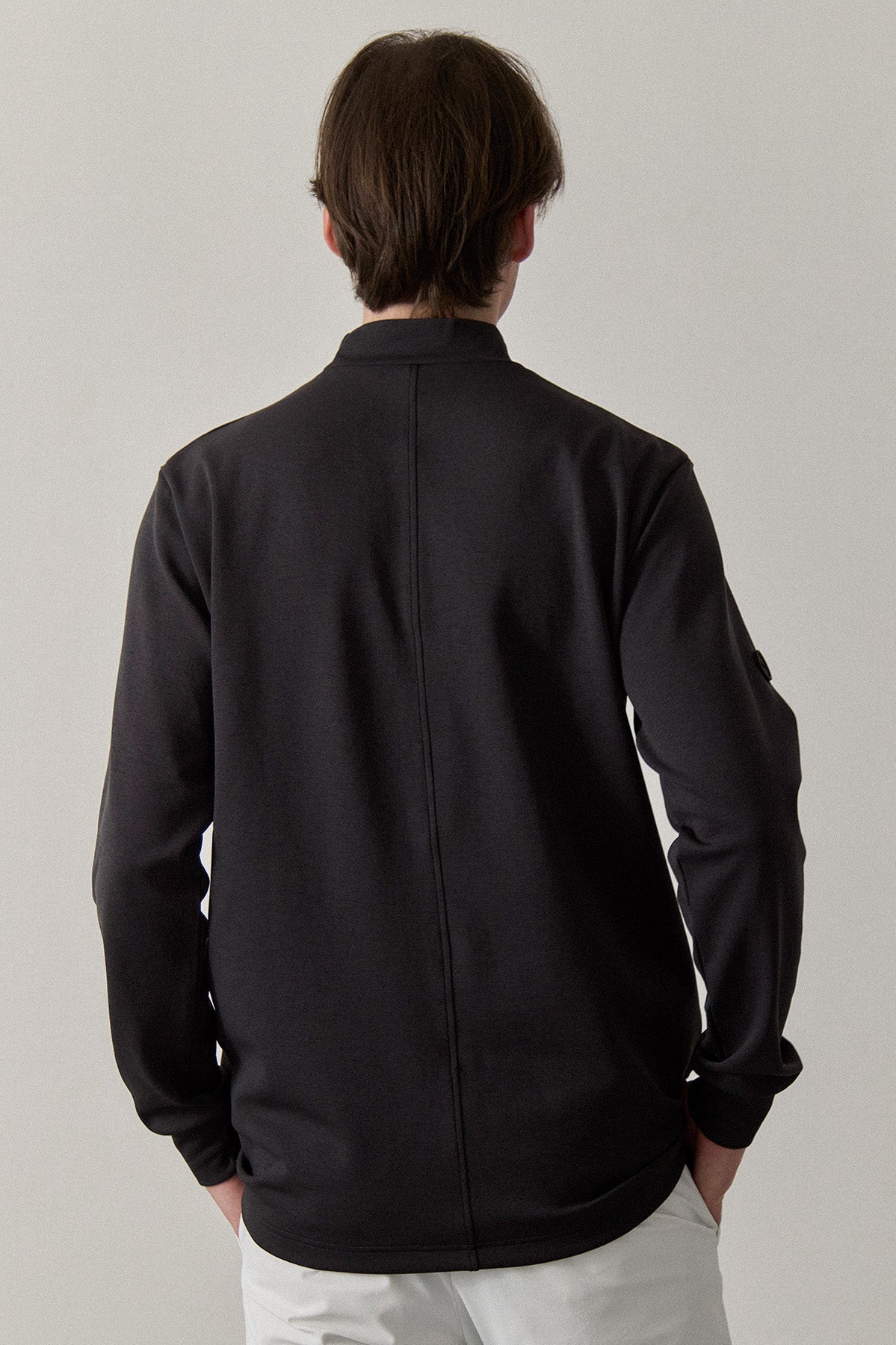 RELAXED STRETCH MOCKNECK - Charcoal