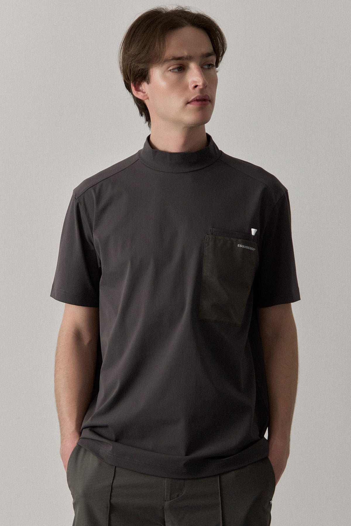 UTILITY POCKET MOCKNECK - Charcoal