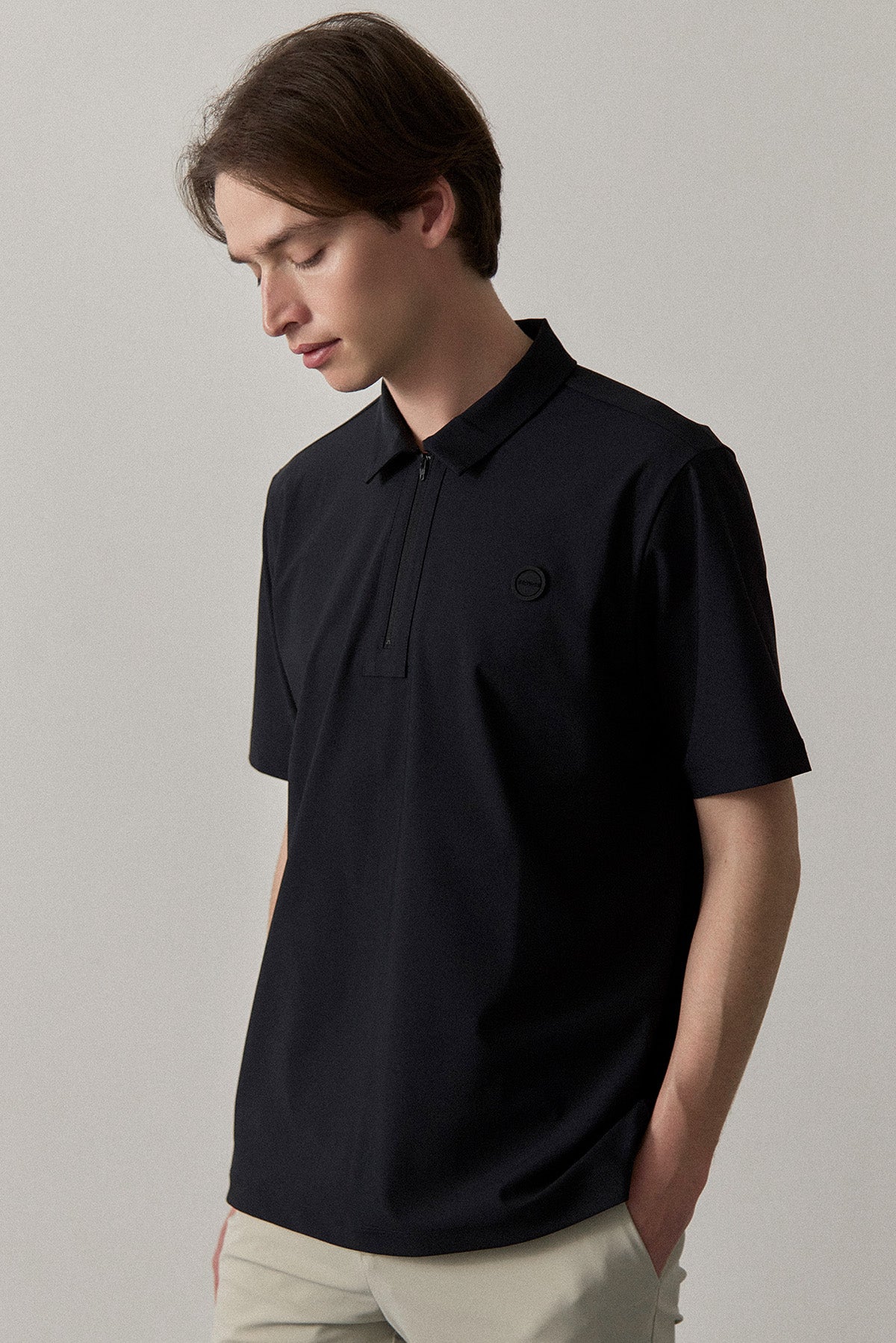 MODERN ZIP POLO FOR HOMME - Black