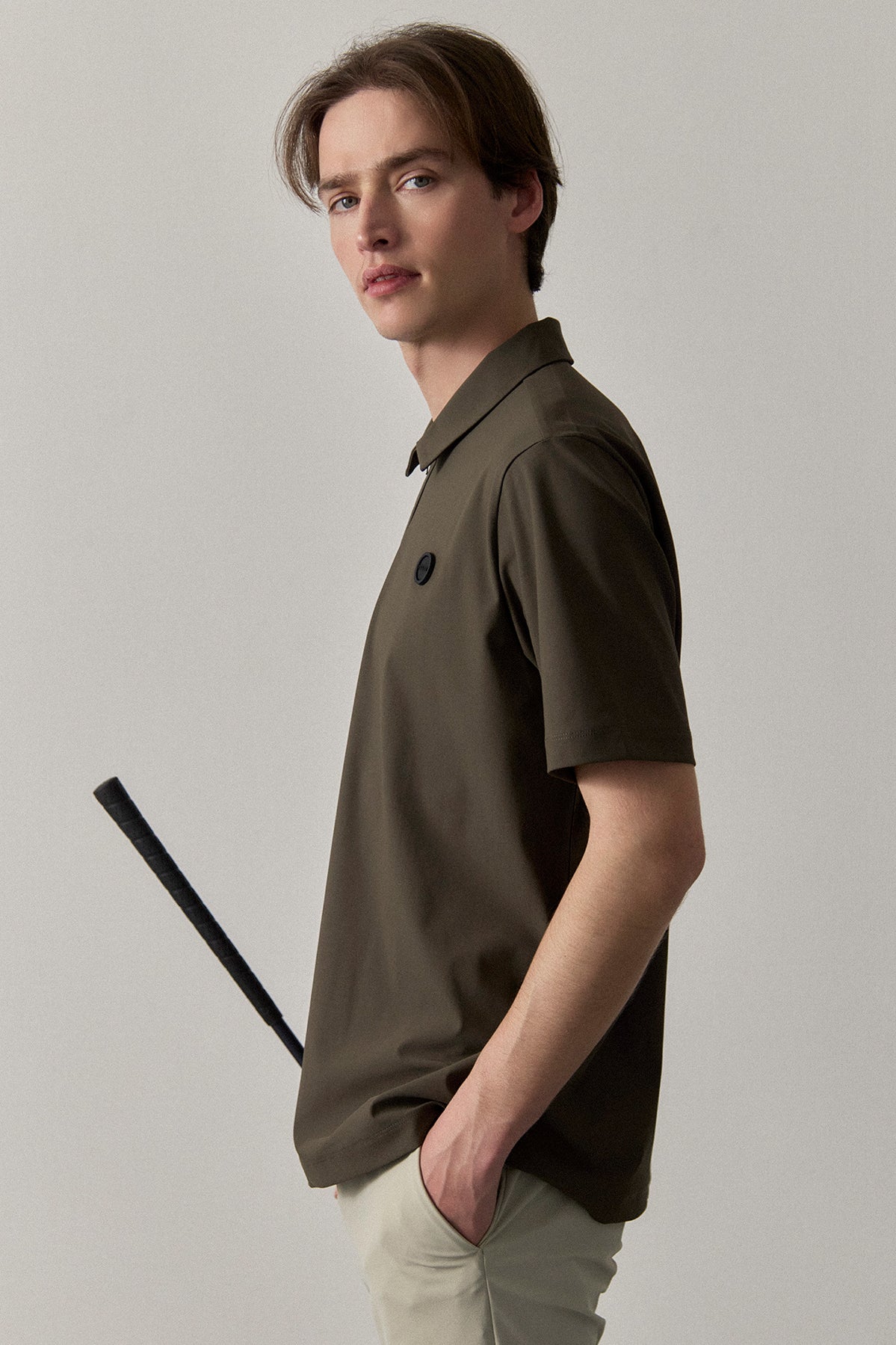MODERN ZIP POLO FOR HOMME - Khaki