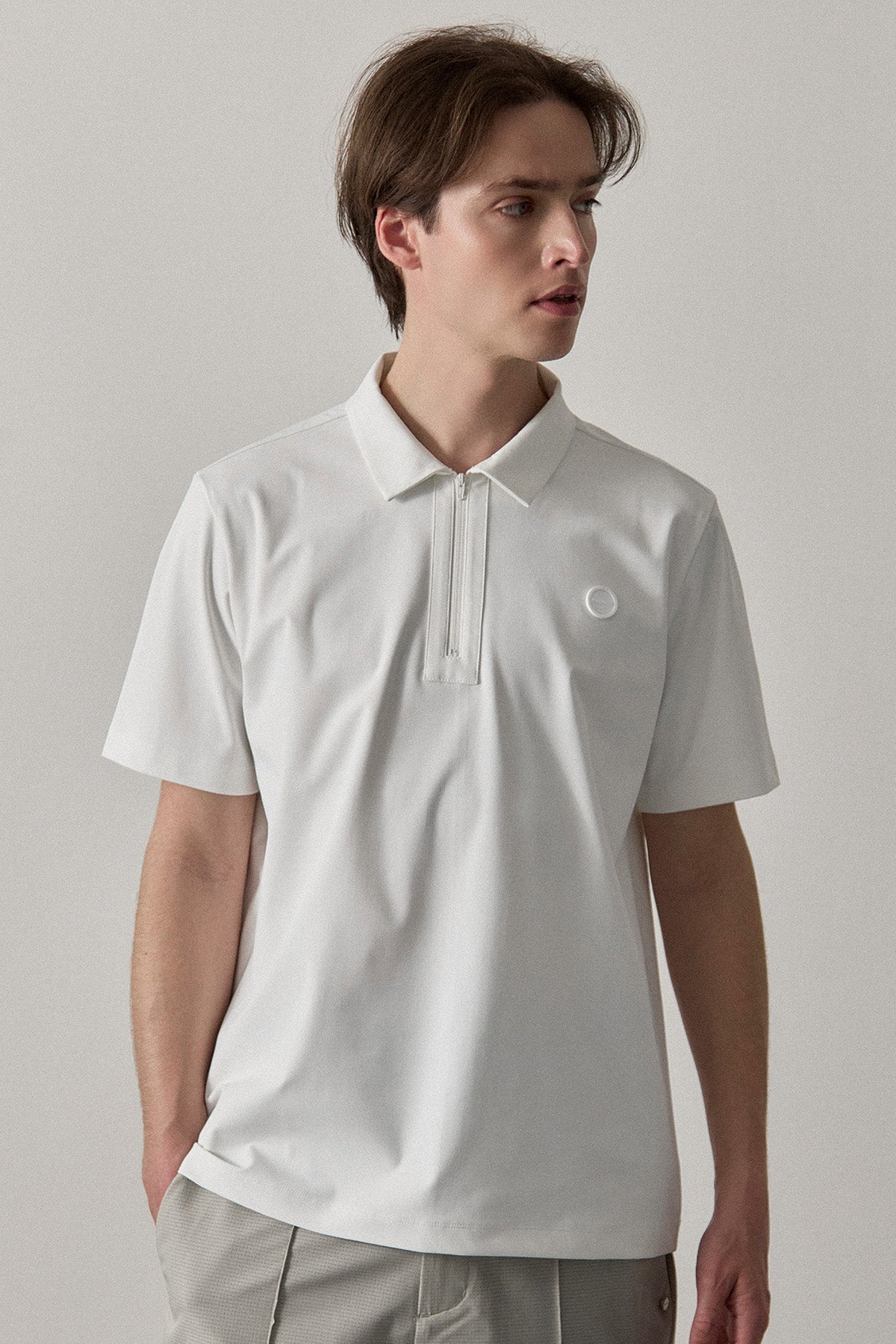 MODERN ZIP POLO FOR HOMME - White