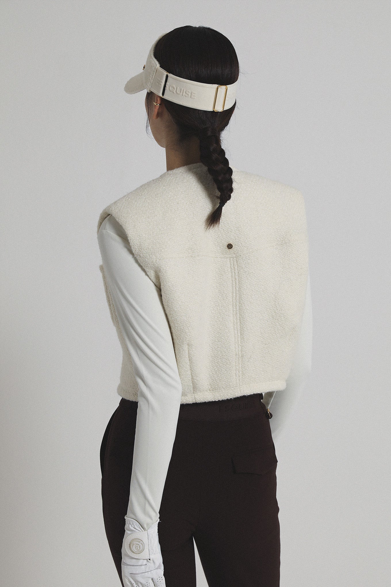 TWEED SHORT VEST - Cream