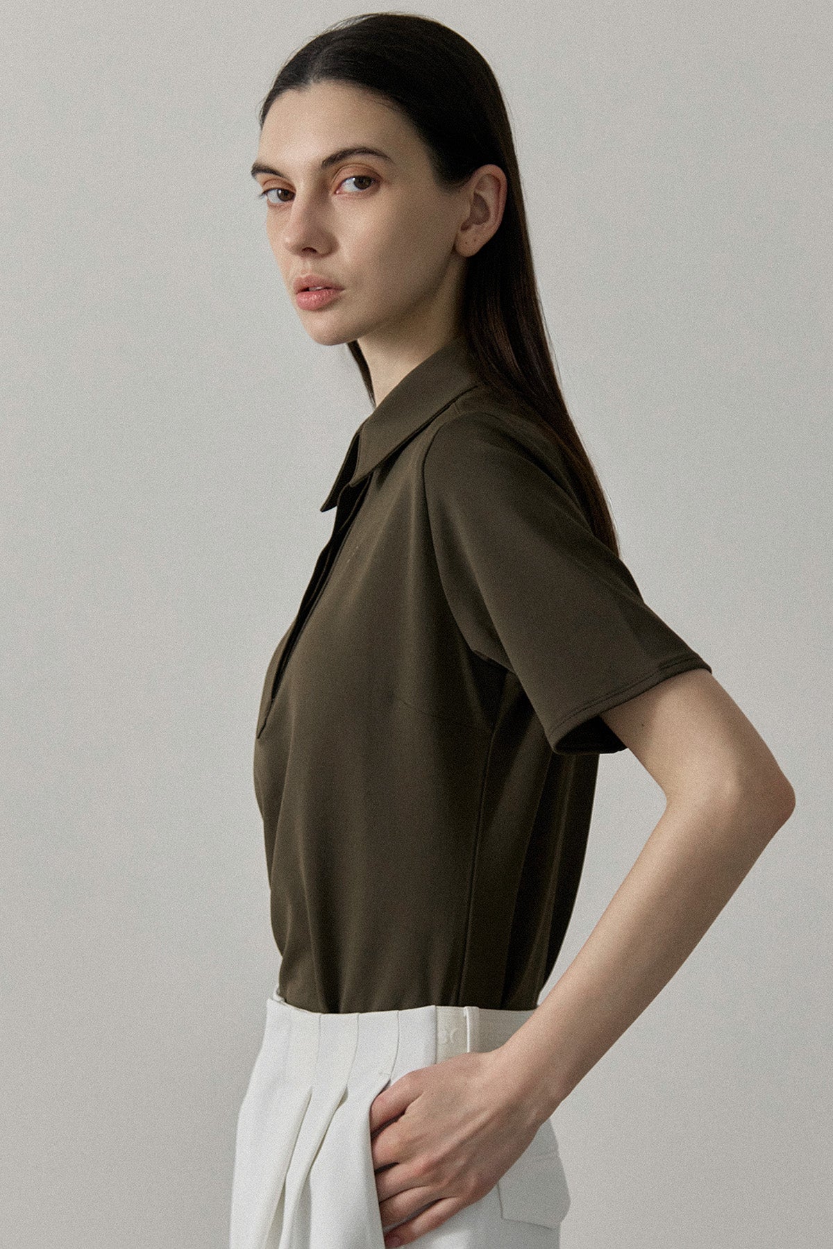 AIRY STRETCH POLO - Khaki