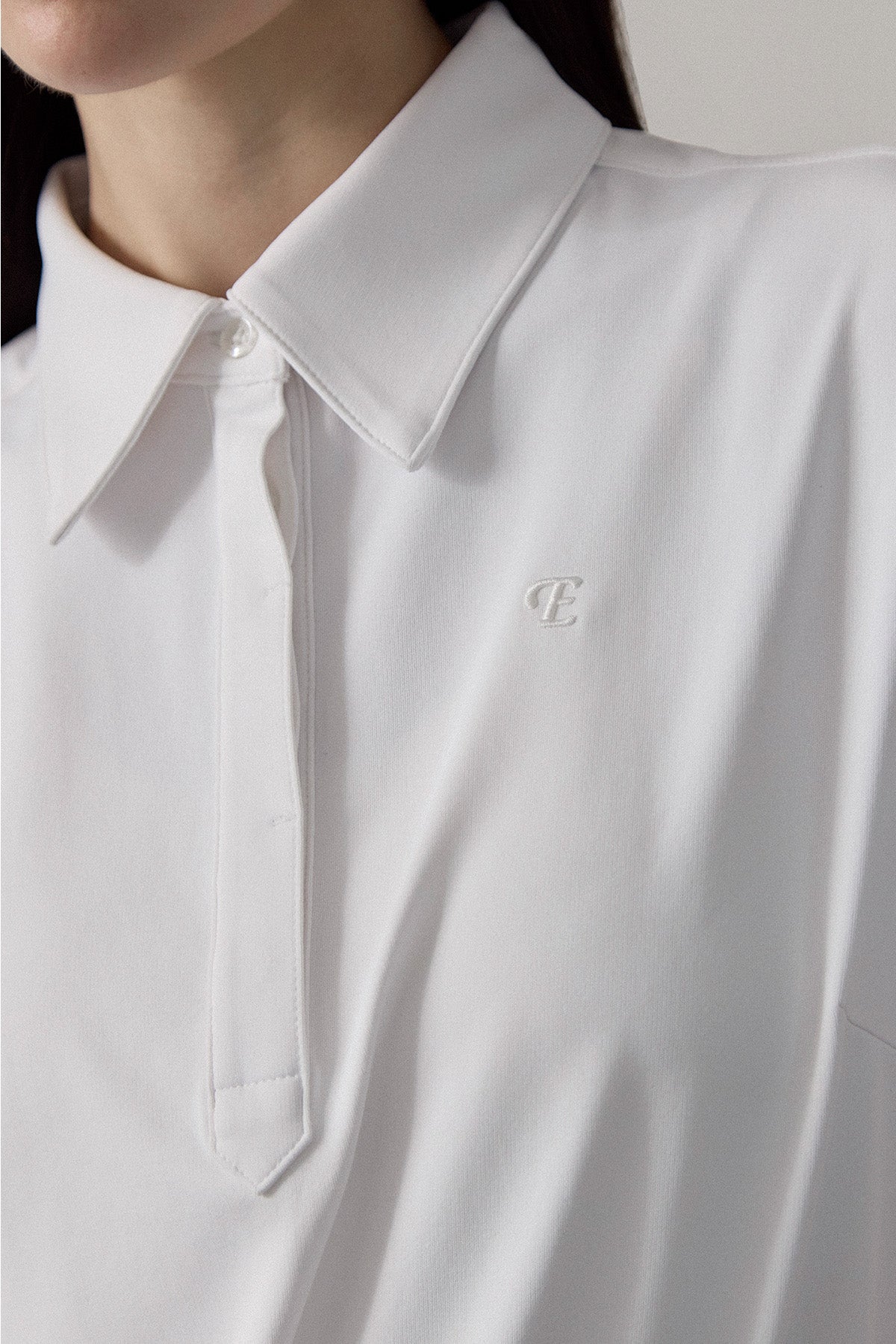 AIRY STRETCH POLO - White