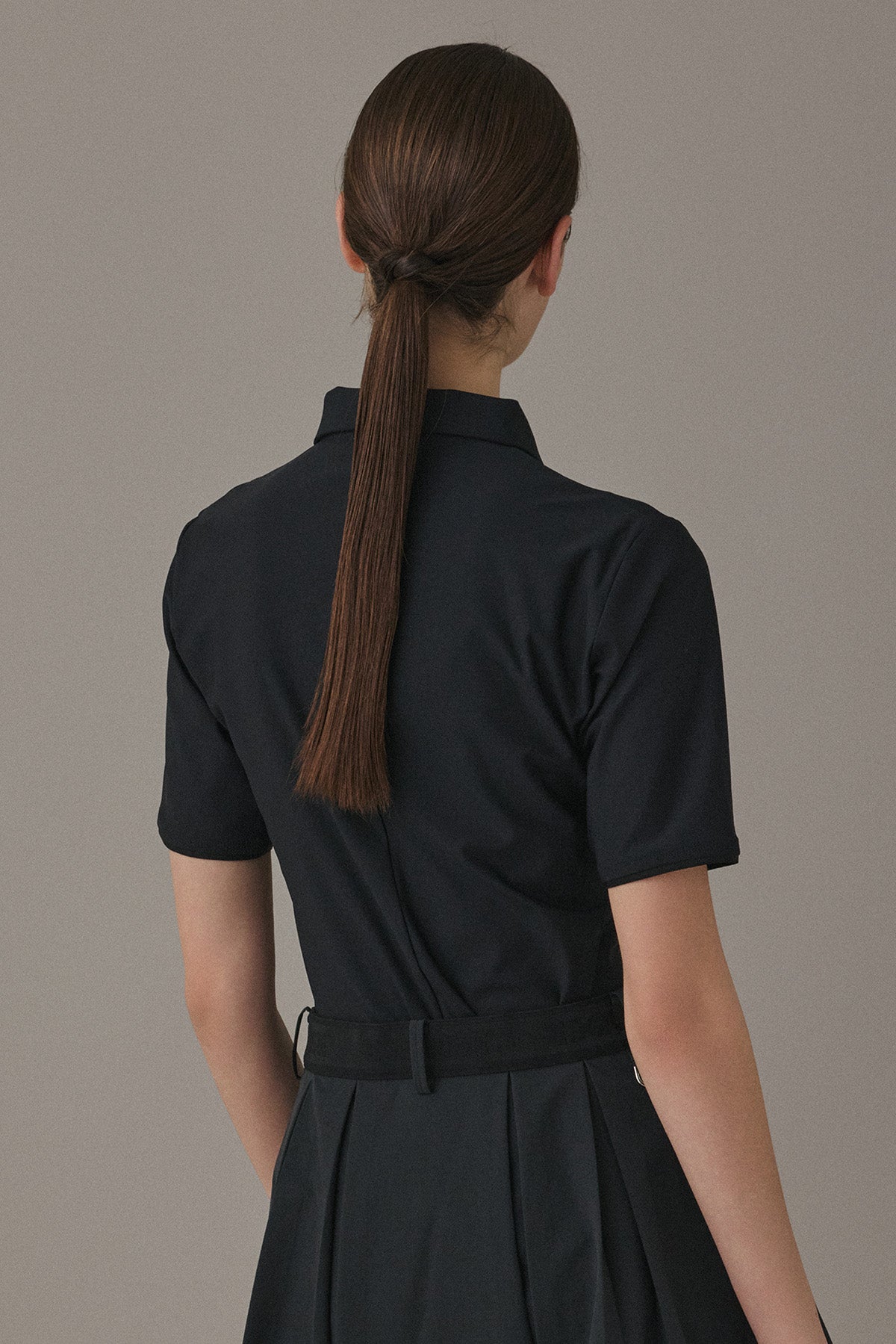 MODERN ZIP POLO - Black