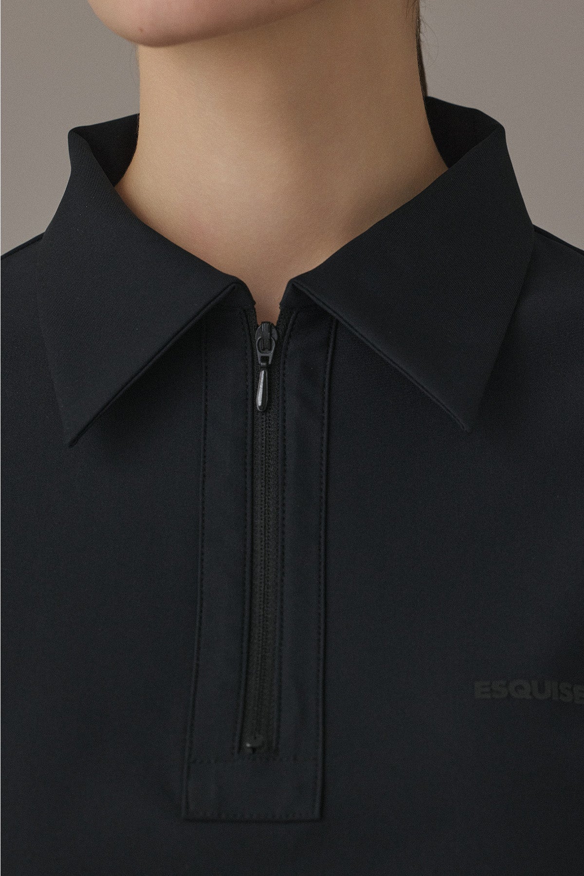 MODERN ZIP POLO - Black