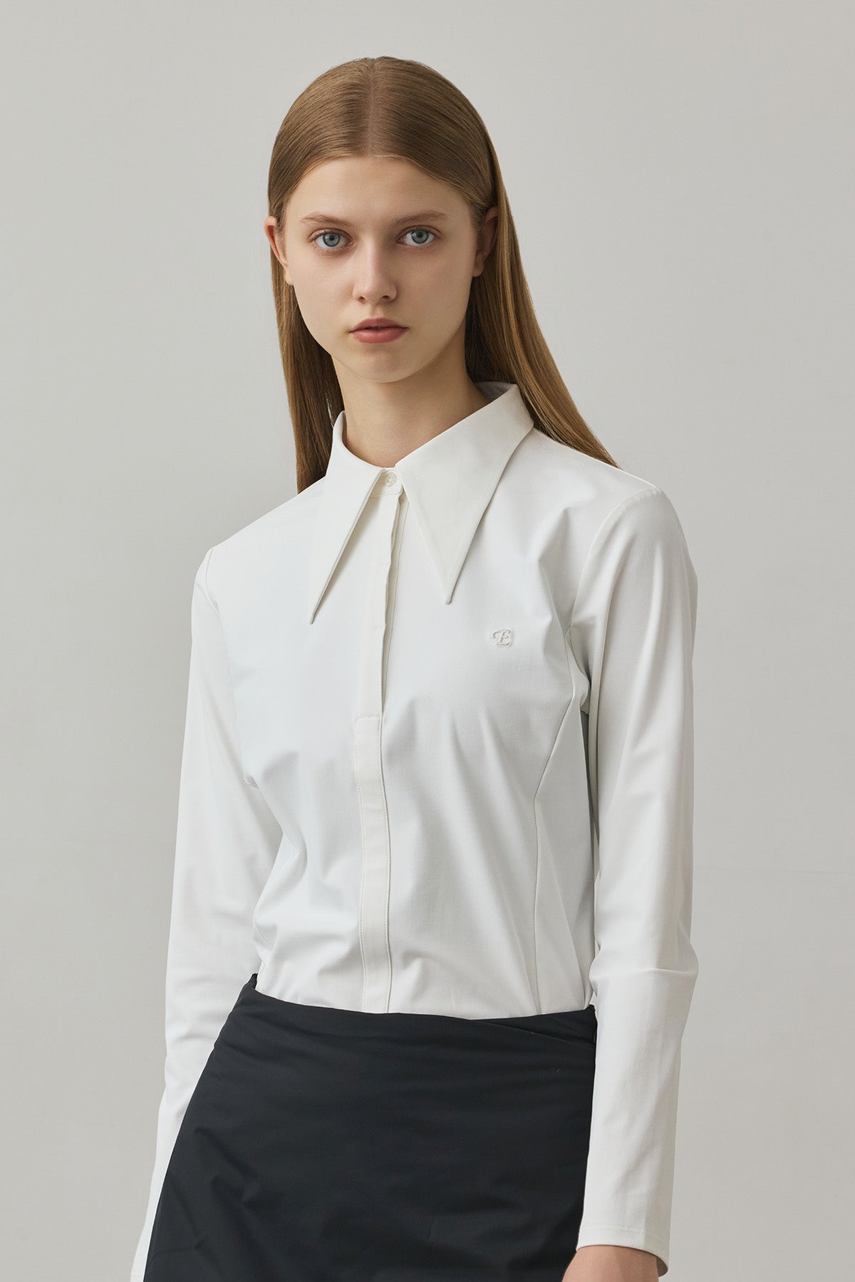 CLASSIC COLLAR SHIRT TOP - White