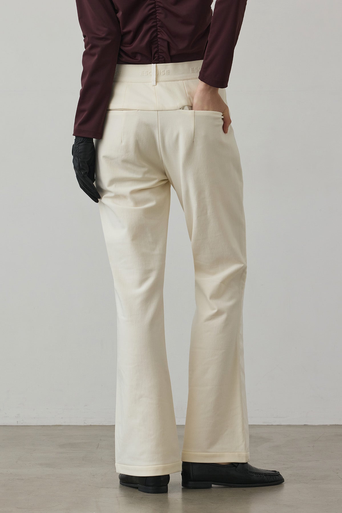 WINTER WARM FLARE PANTS - White