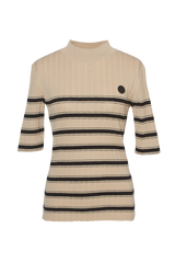 ORGANIC STRIPED KNIT - Beige