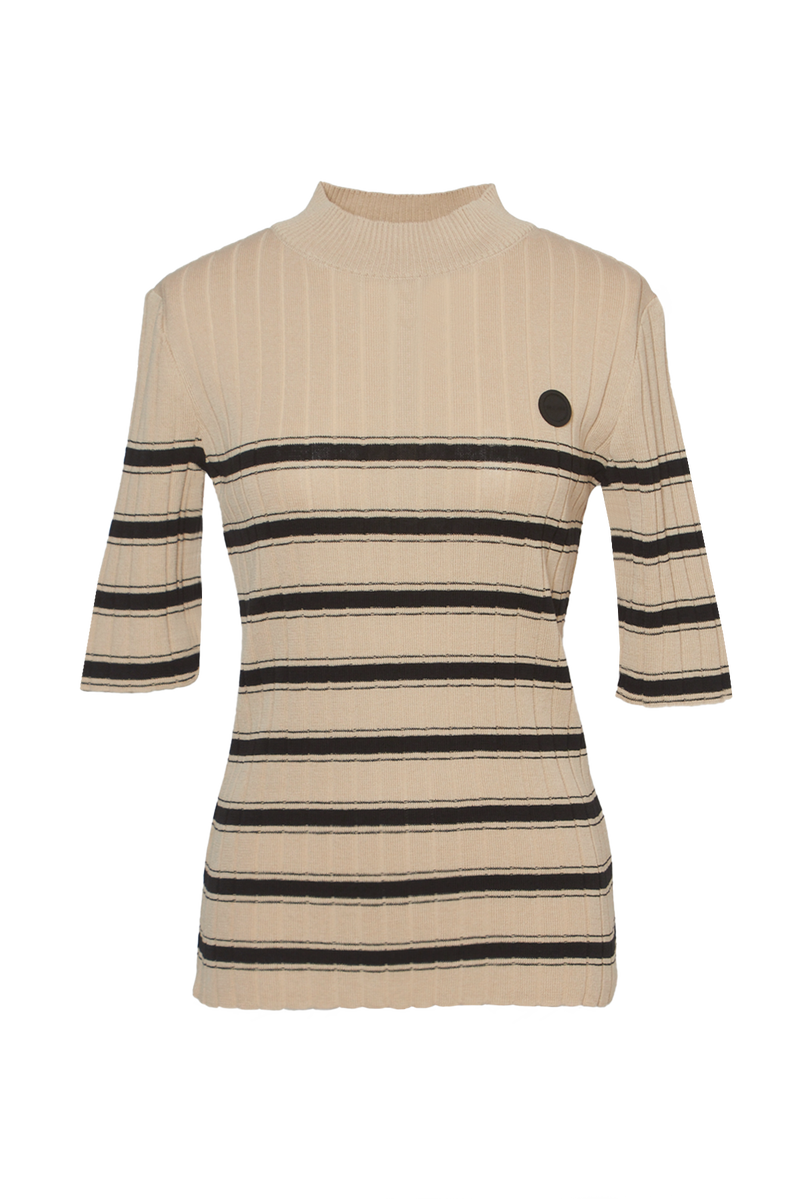 ORGANIC STRIPED KNIT - Beige