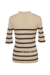 ORGANIC STRIPED KNIT - Beige