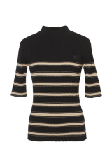 ORGANIC STRIPED KNIT - Black