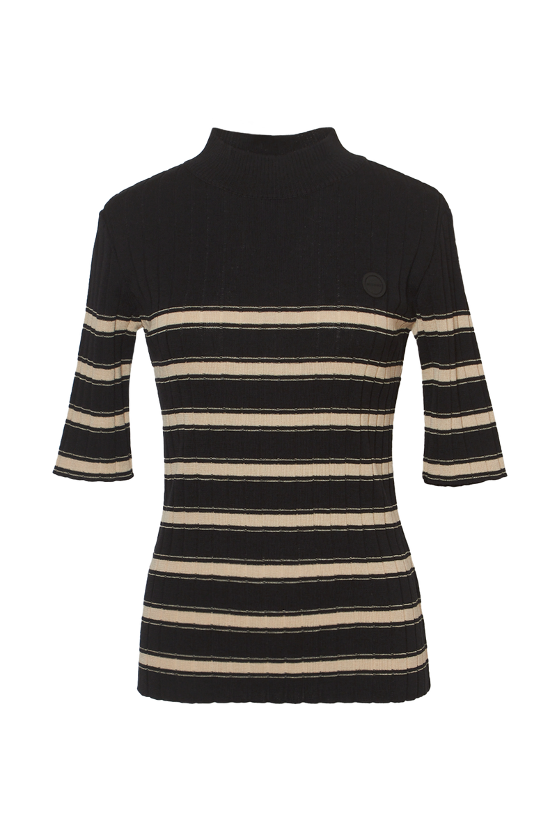 ORGANIC STRIPED KNIT - Black