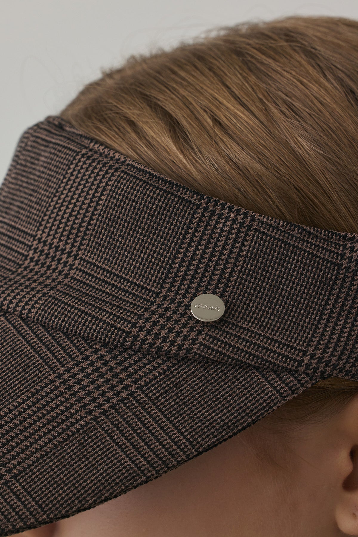 GLEN CHECK CURVE VISOR - Brown