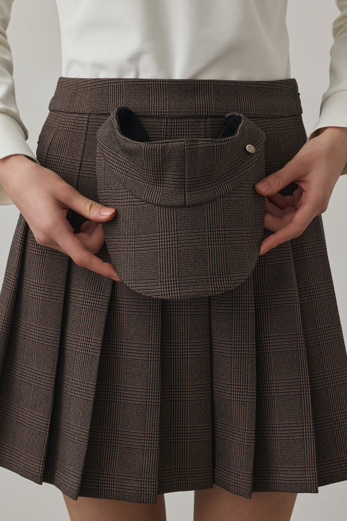 GLEN CHECK CURVE VISOR - Brown