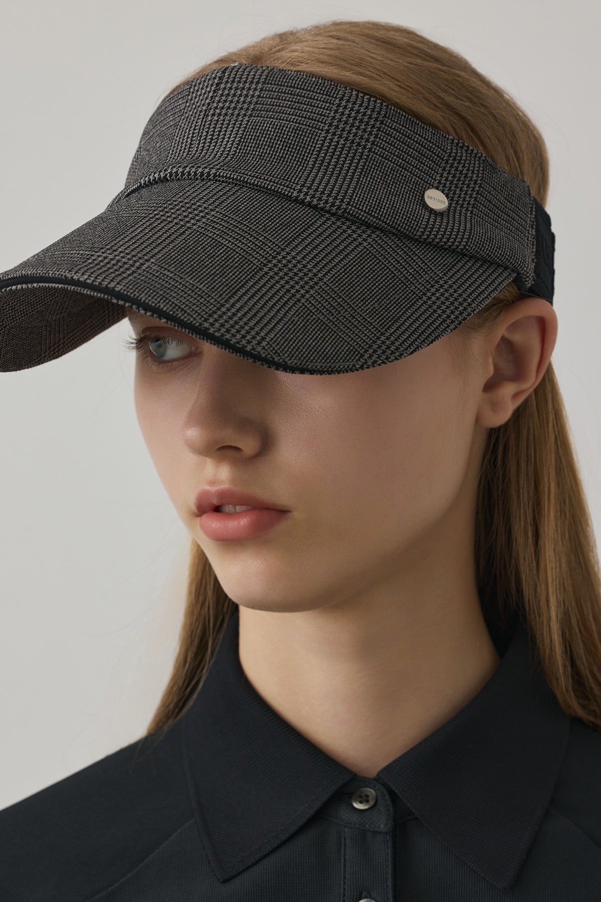 GLEN CHECK CURVE VISOR - Gray