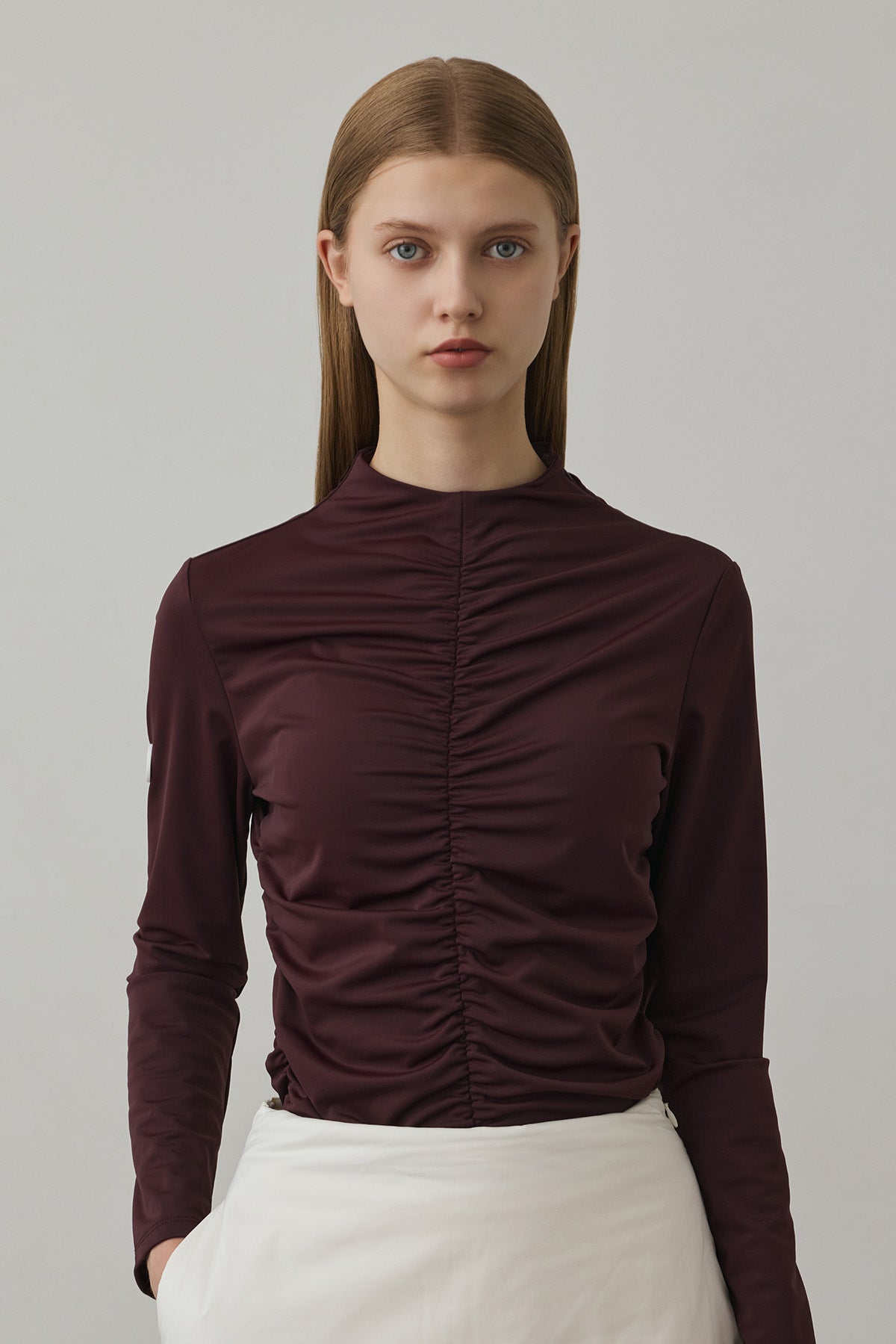GATHER STRETCH TOP - Wine