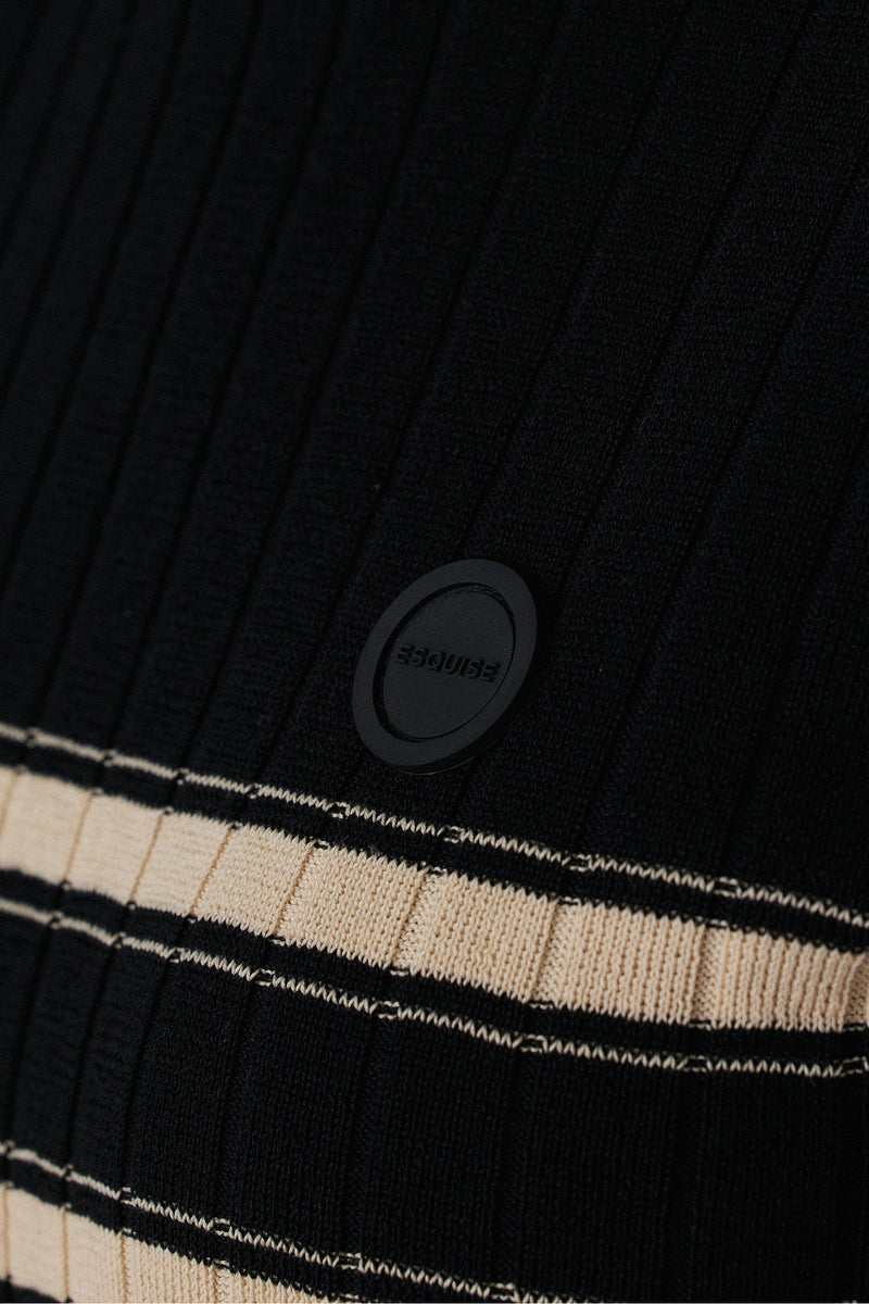 ORGANIC STRIPED KNIT - Black