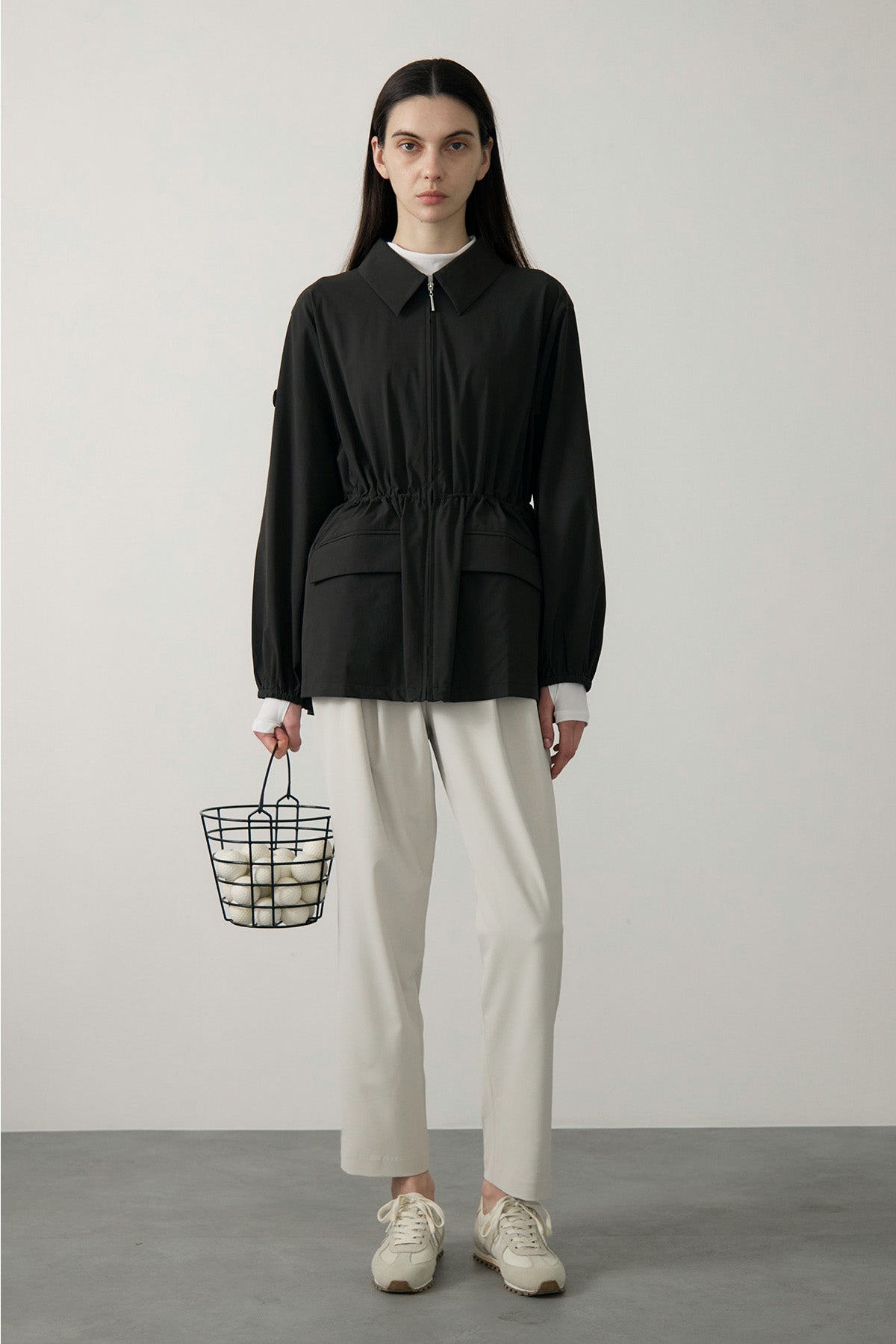 RELAXED DOUBLE PLEATS TROUSERS - Beige