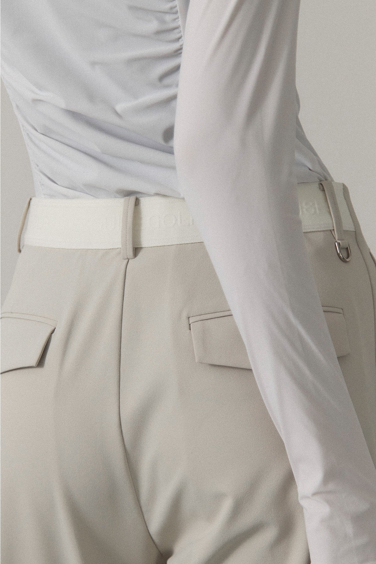 RELAXED DOUBLE PLEATS TROUSERS - Beige