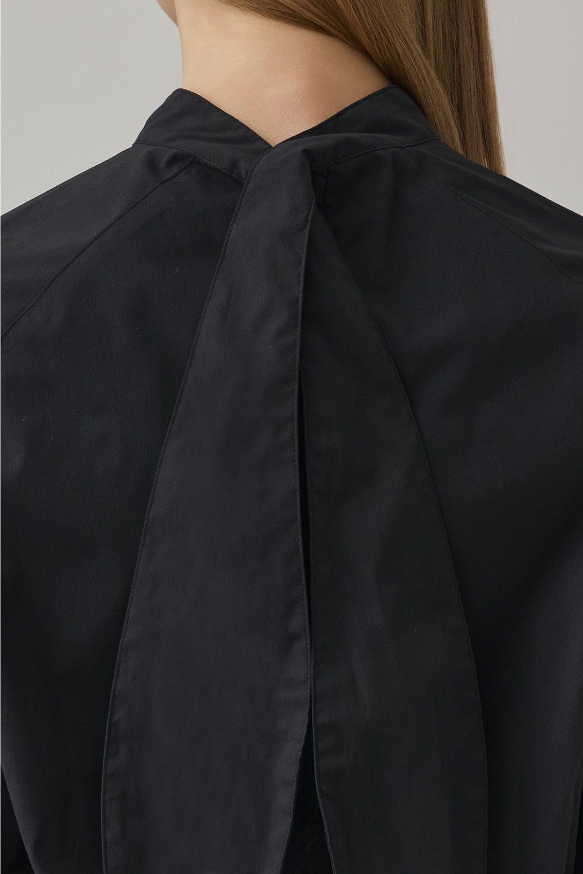TIE DESIGN SHIRT TOP - Black