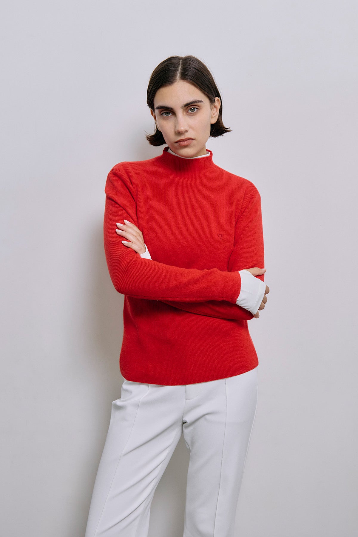 BLANC CASHMERE MOCK - Red