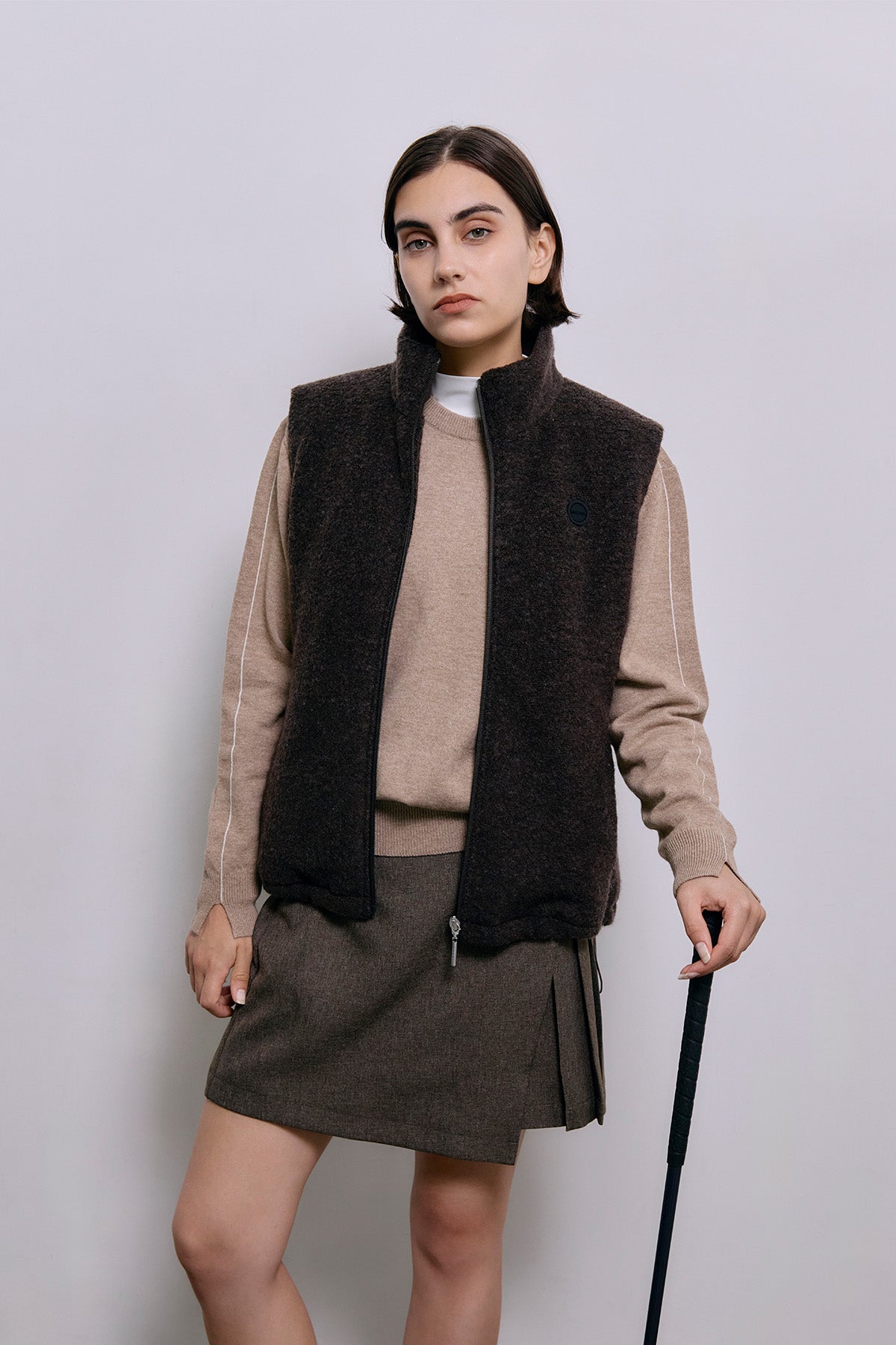 WOOLLY WARM VEST - Brown