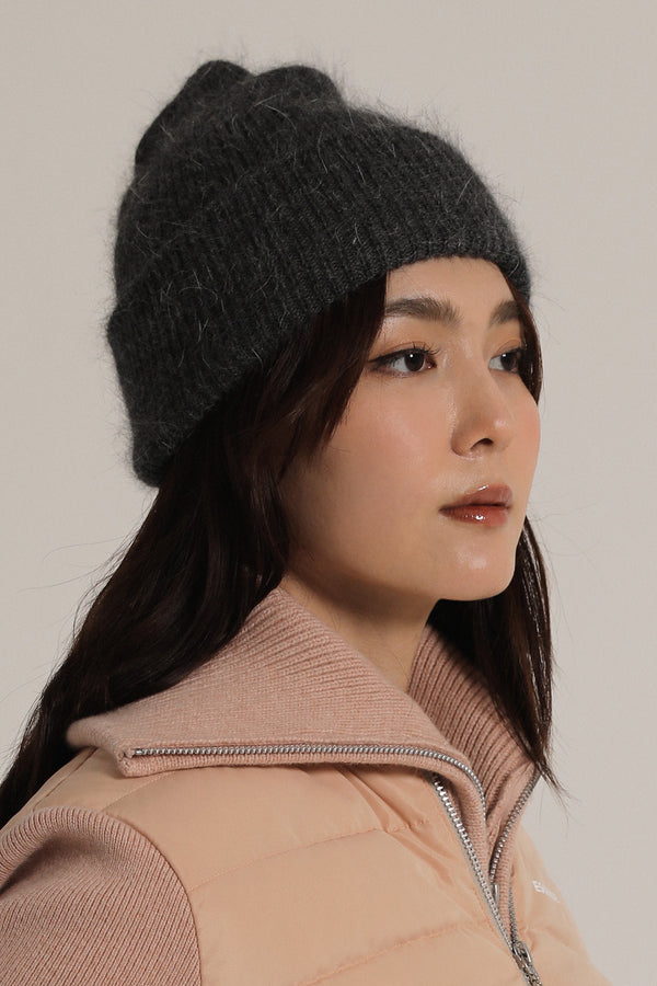 ANGORA SOFT BEANIE  - Gray