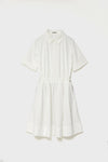 DRAWSTRING SHIRT DRESS - White