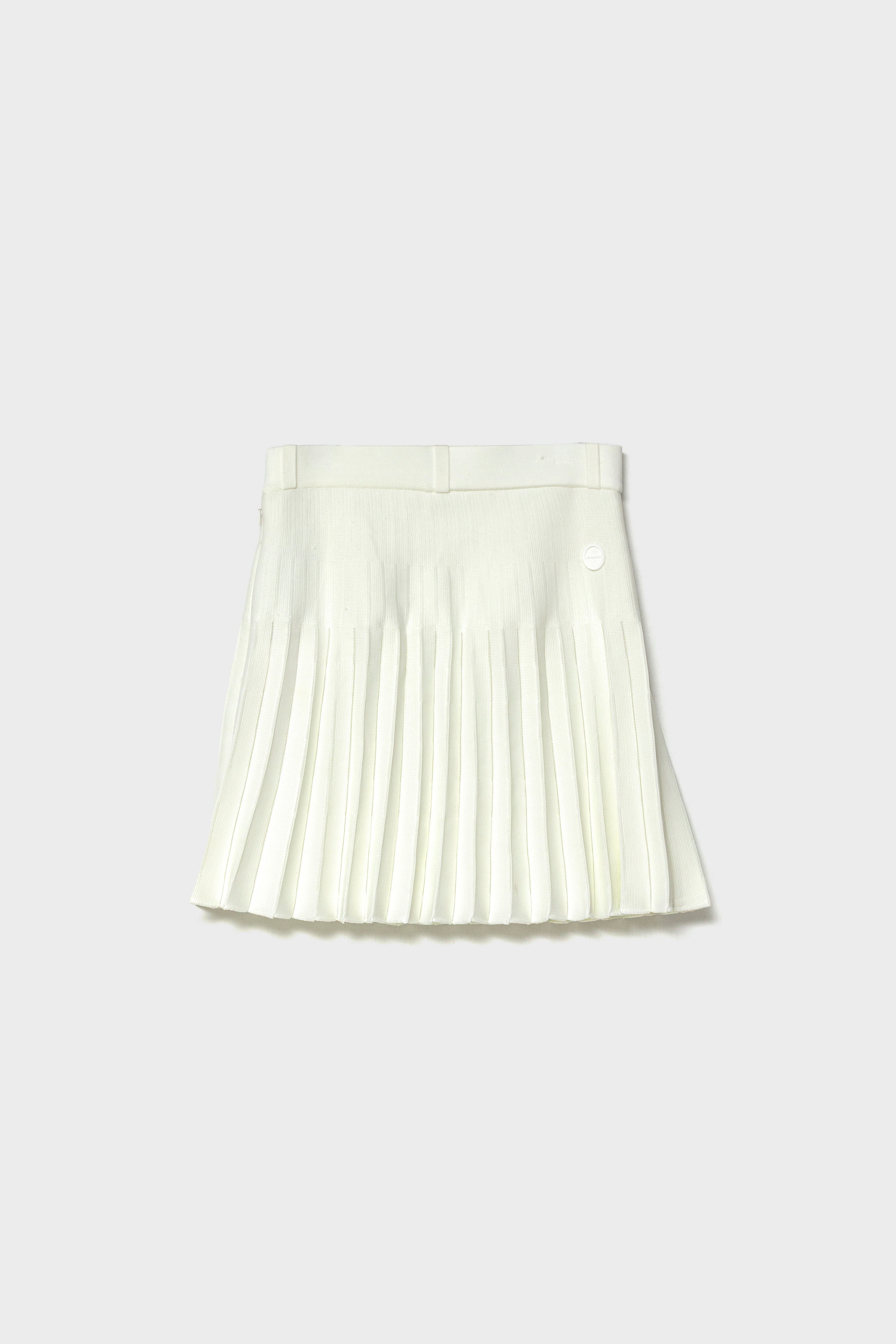 RECYCLED SMOOTH-KNIT PLEATS - White
