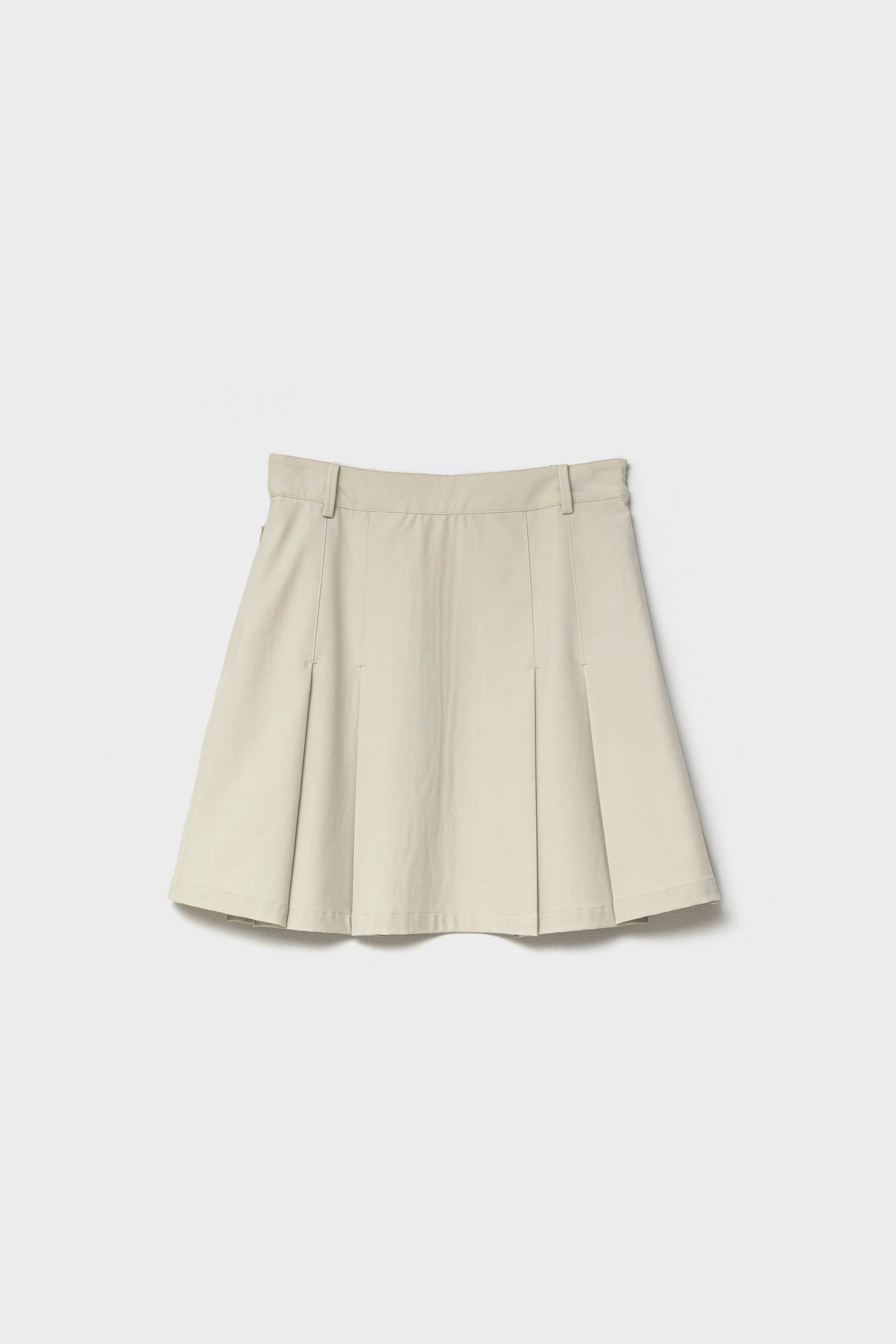 SILK TOUCH PLEATED SKIRT - Light Beige
