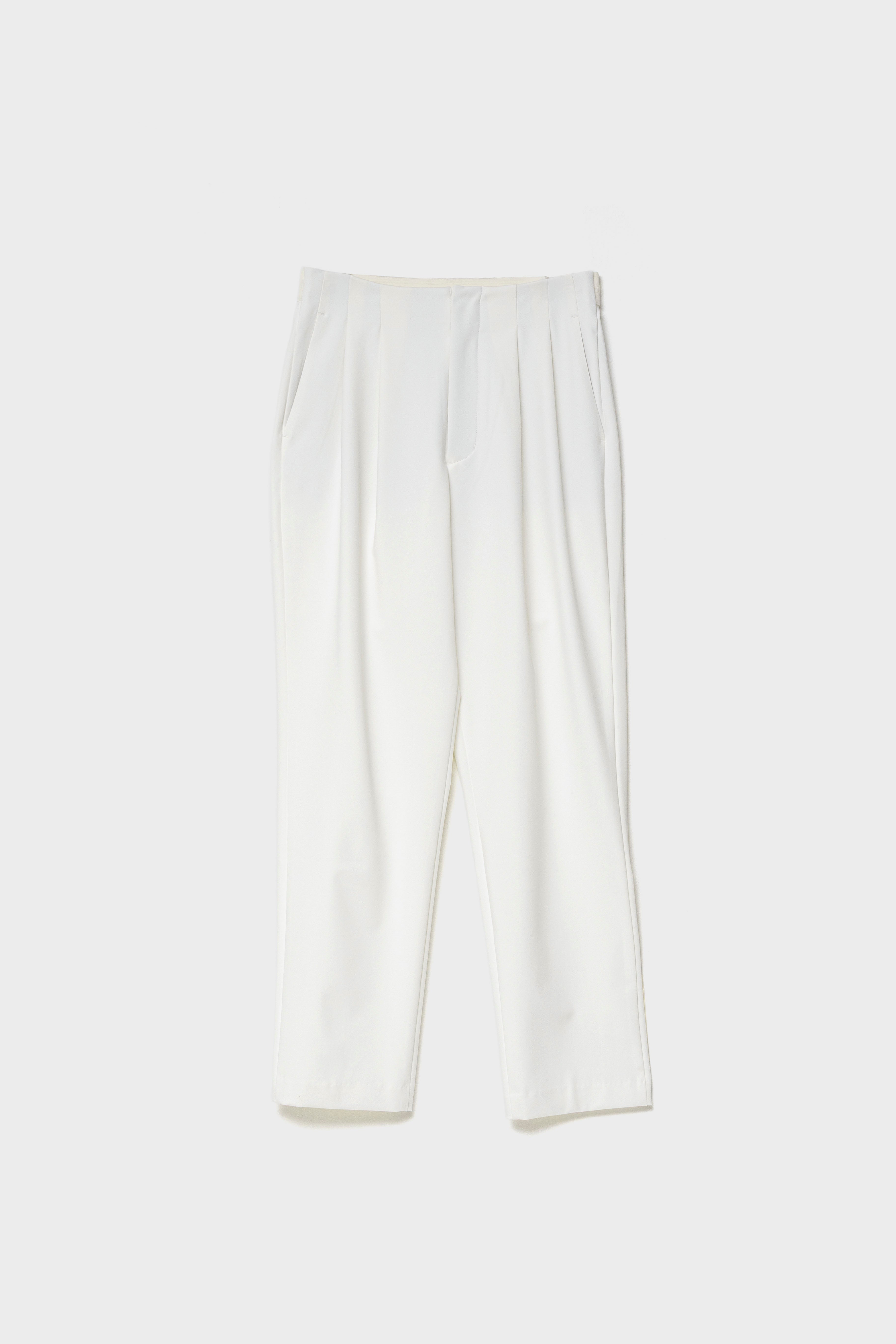 RELAXED DOUBLE PLEATS TROUSERS - White