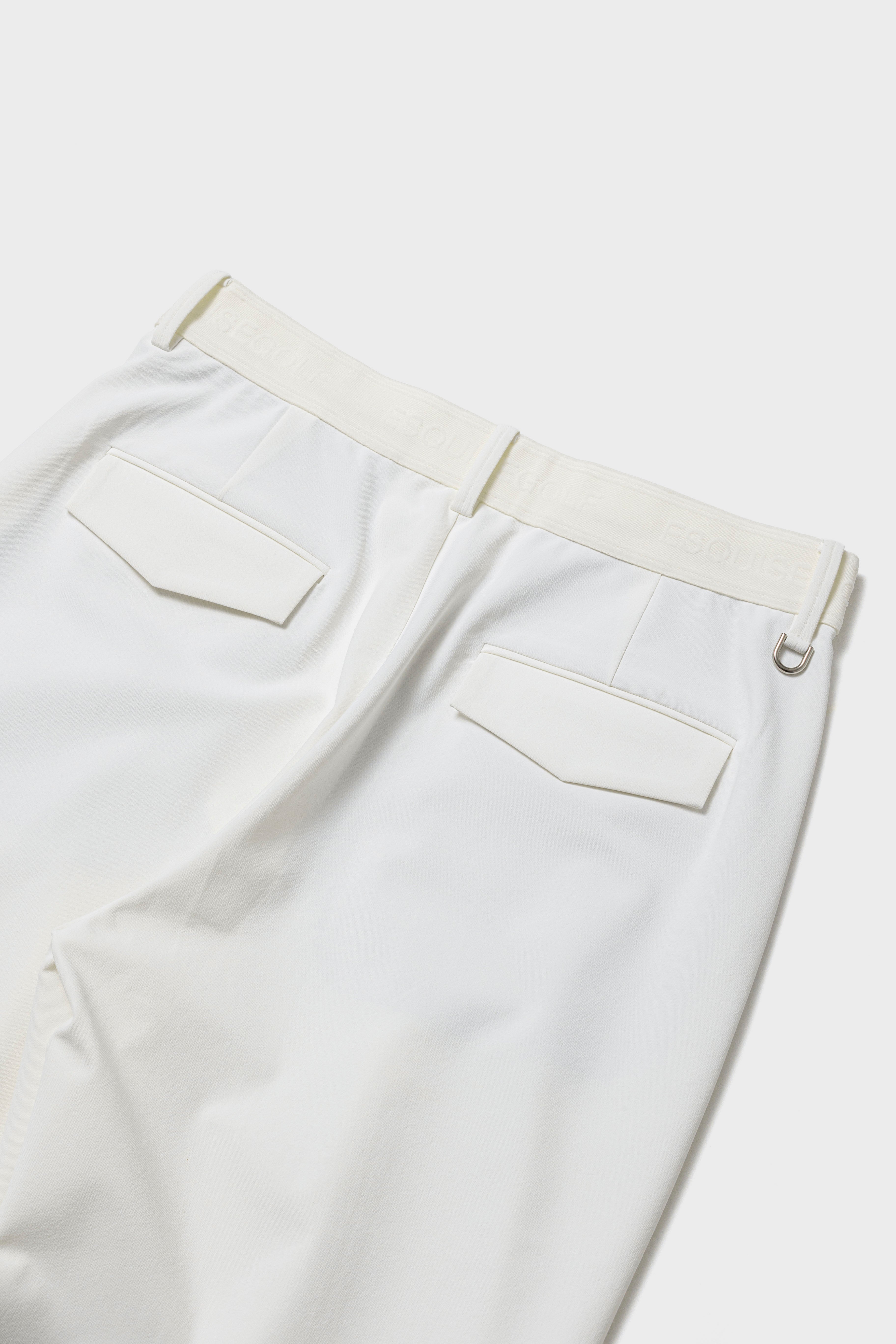 RELAXED DOUBLE PLEATS TROUSERS - White