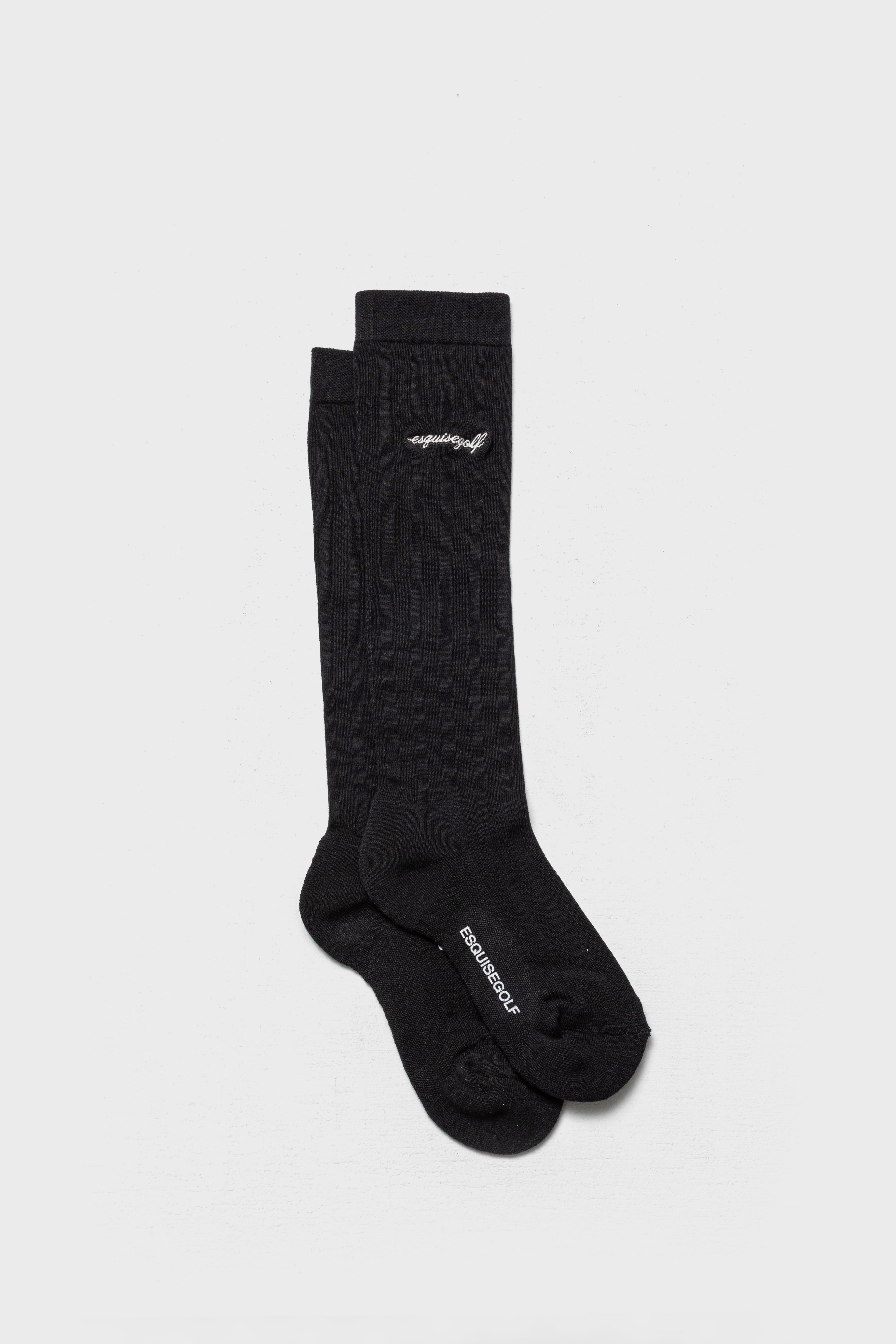 RIBBED HIGH SOCKS - Black