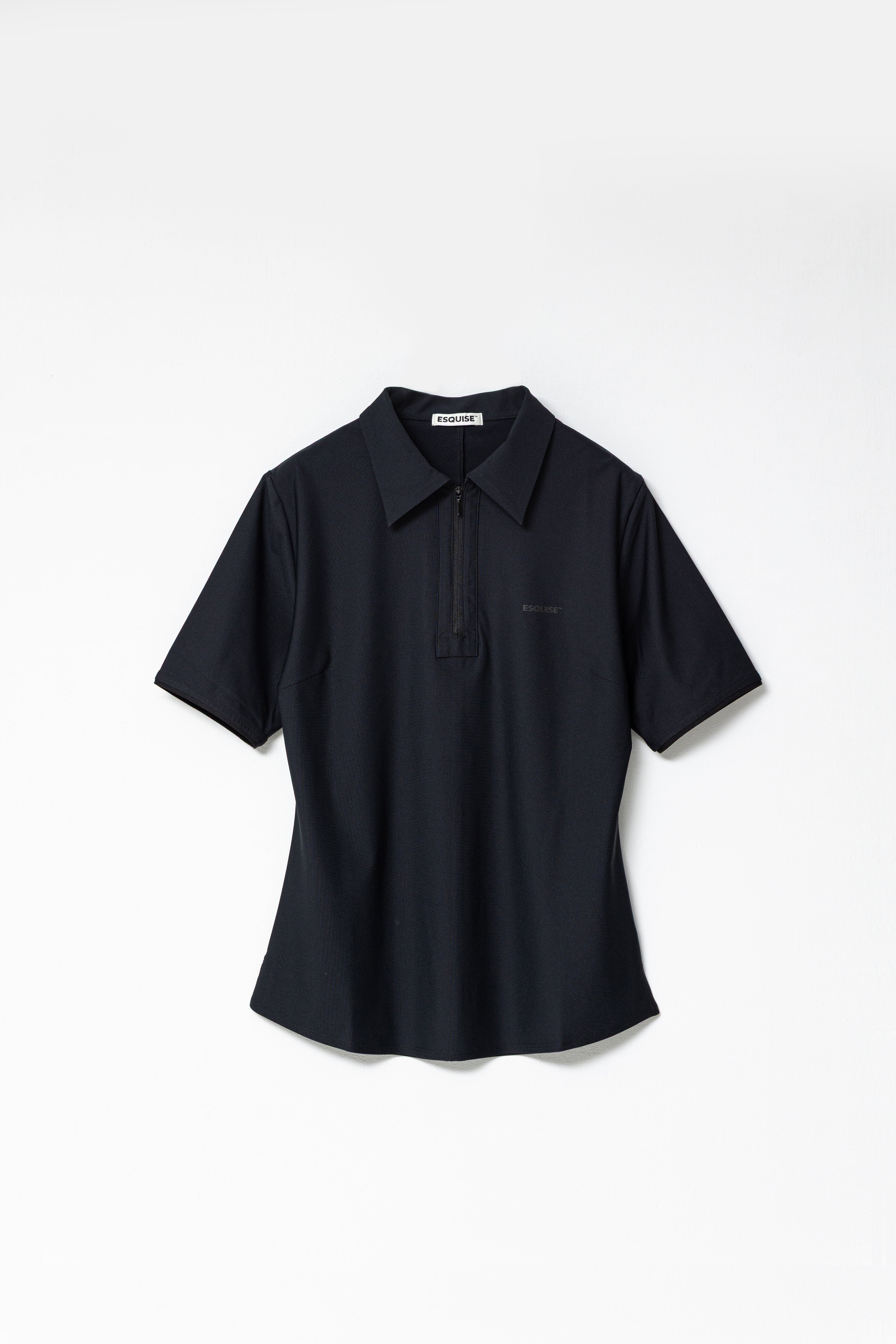 MODERN ZIP POLO - Black