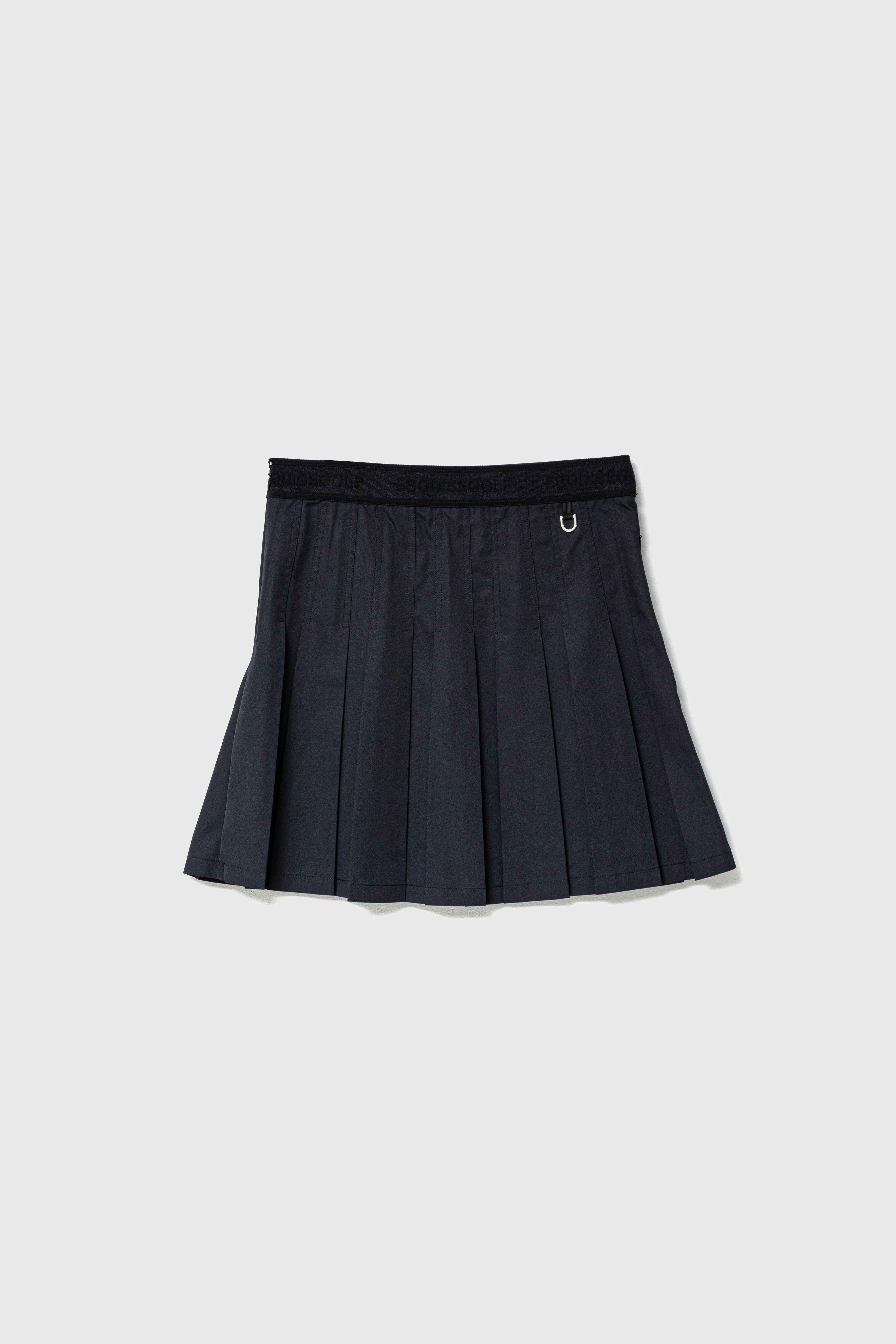 FLOWING PLEATS SKIRT - Black