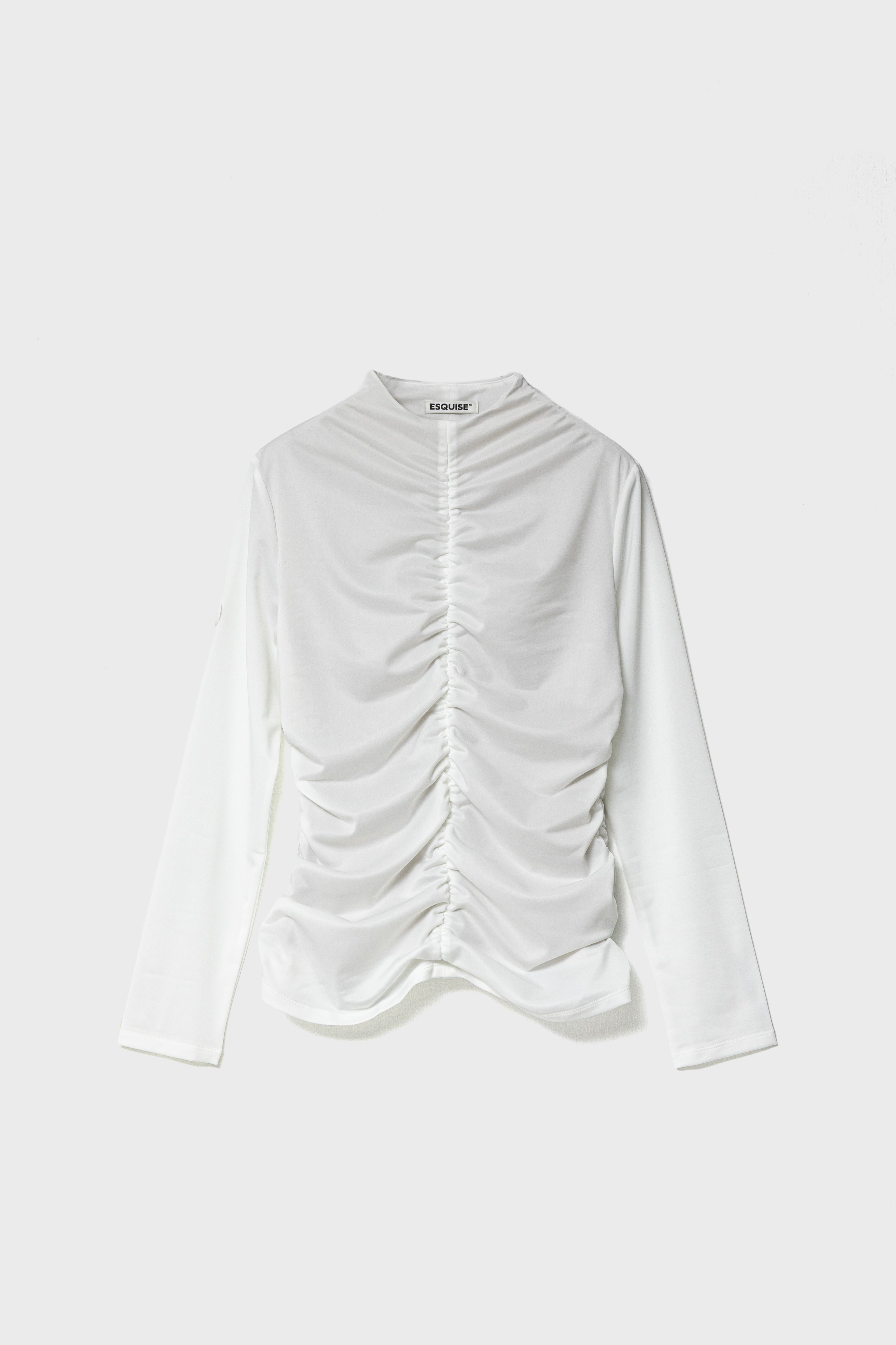 GATHER STRETCH TOP - White