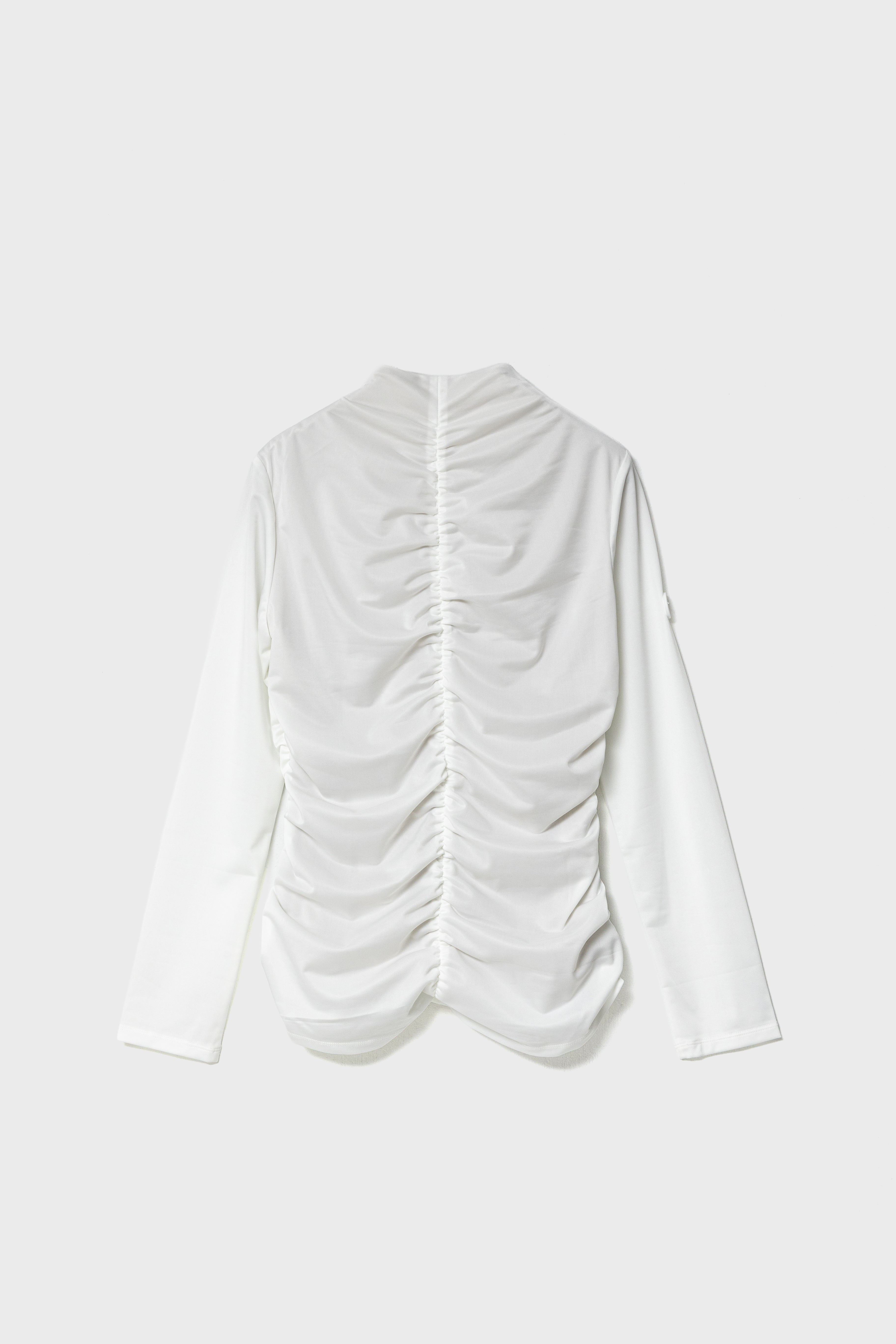 GATHER STRETCH TOP - White