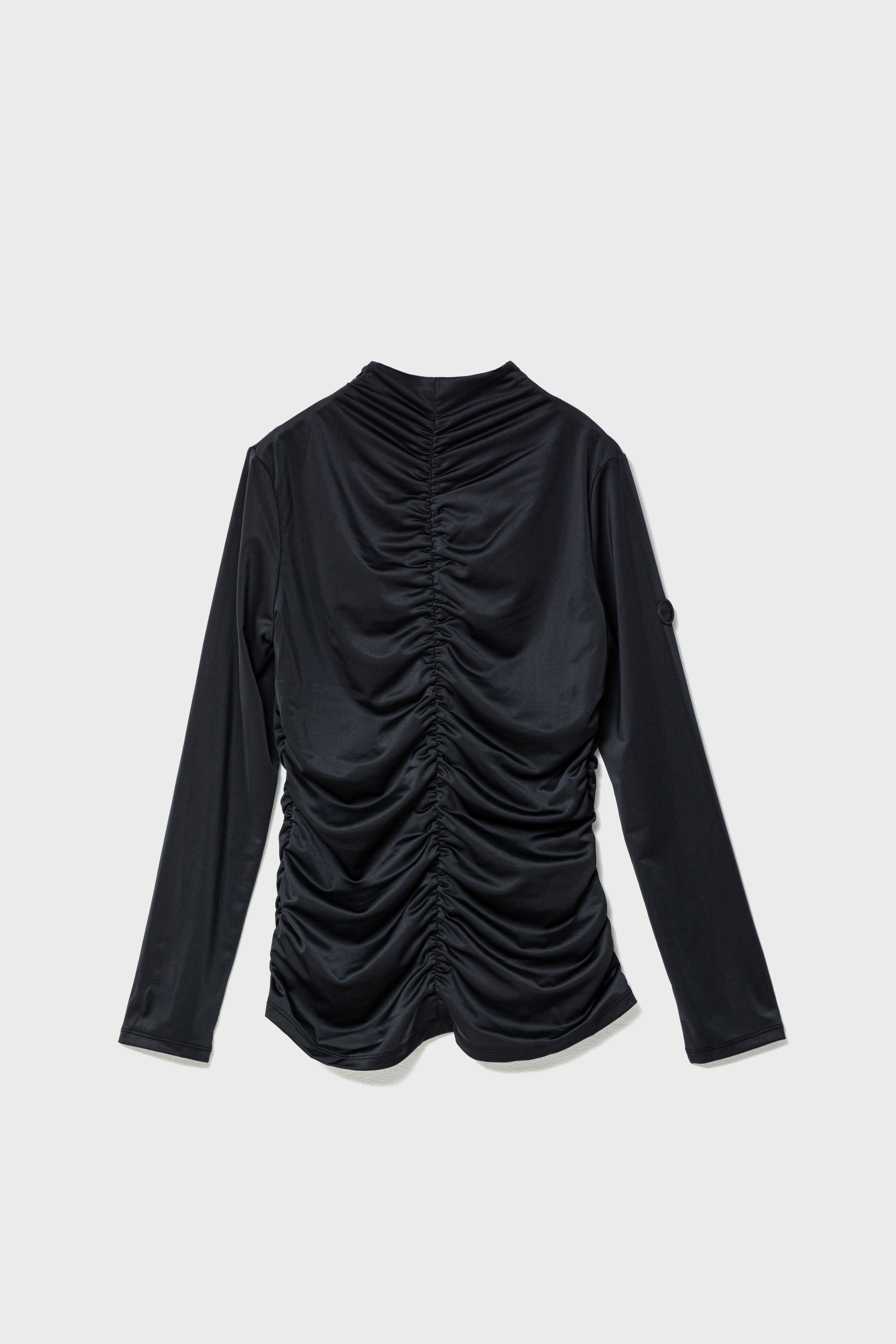 GATHER STRETCH TOP - Black