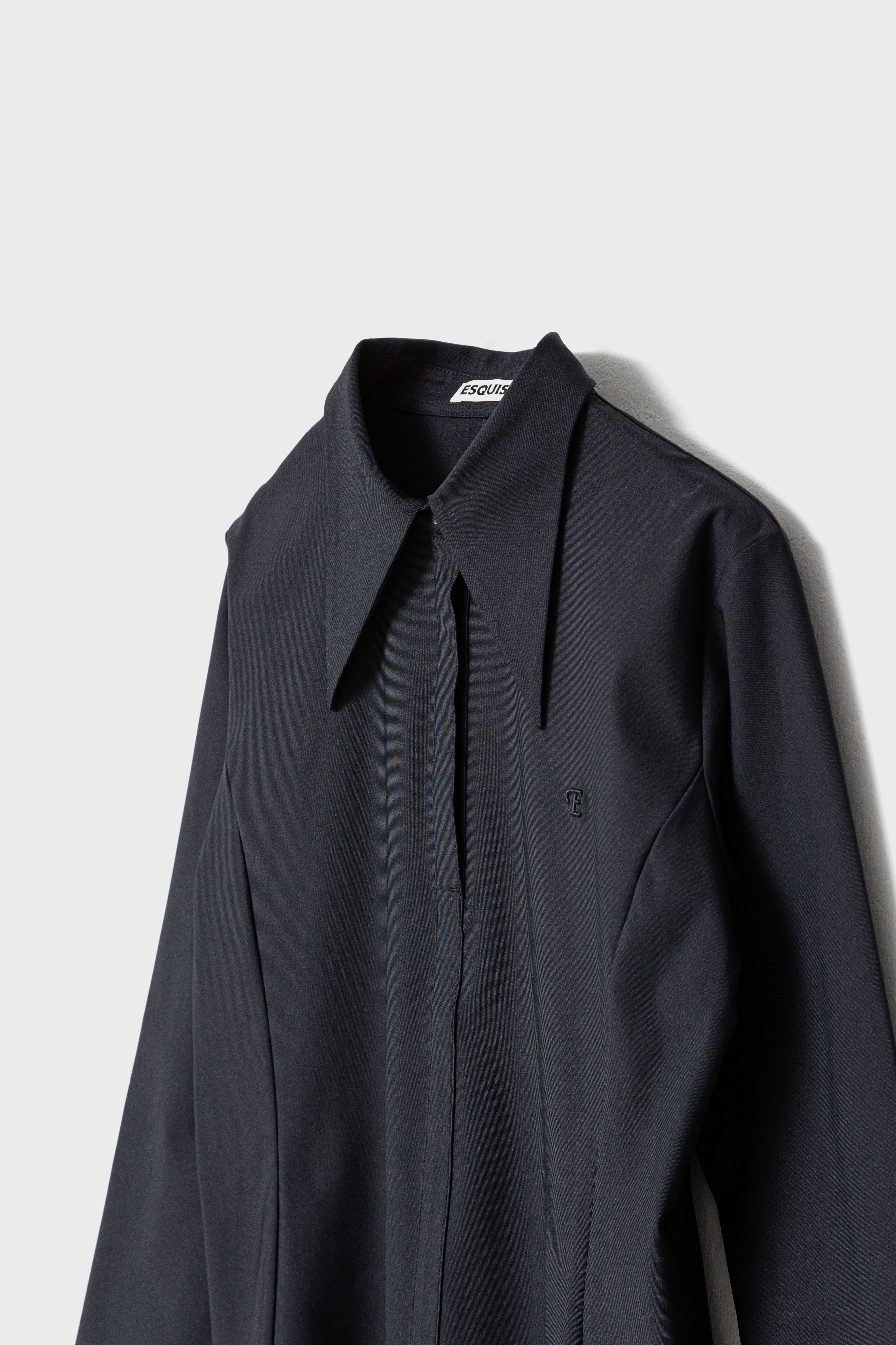 CLASSIC COLLAR SHIRT TOP - Black