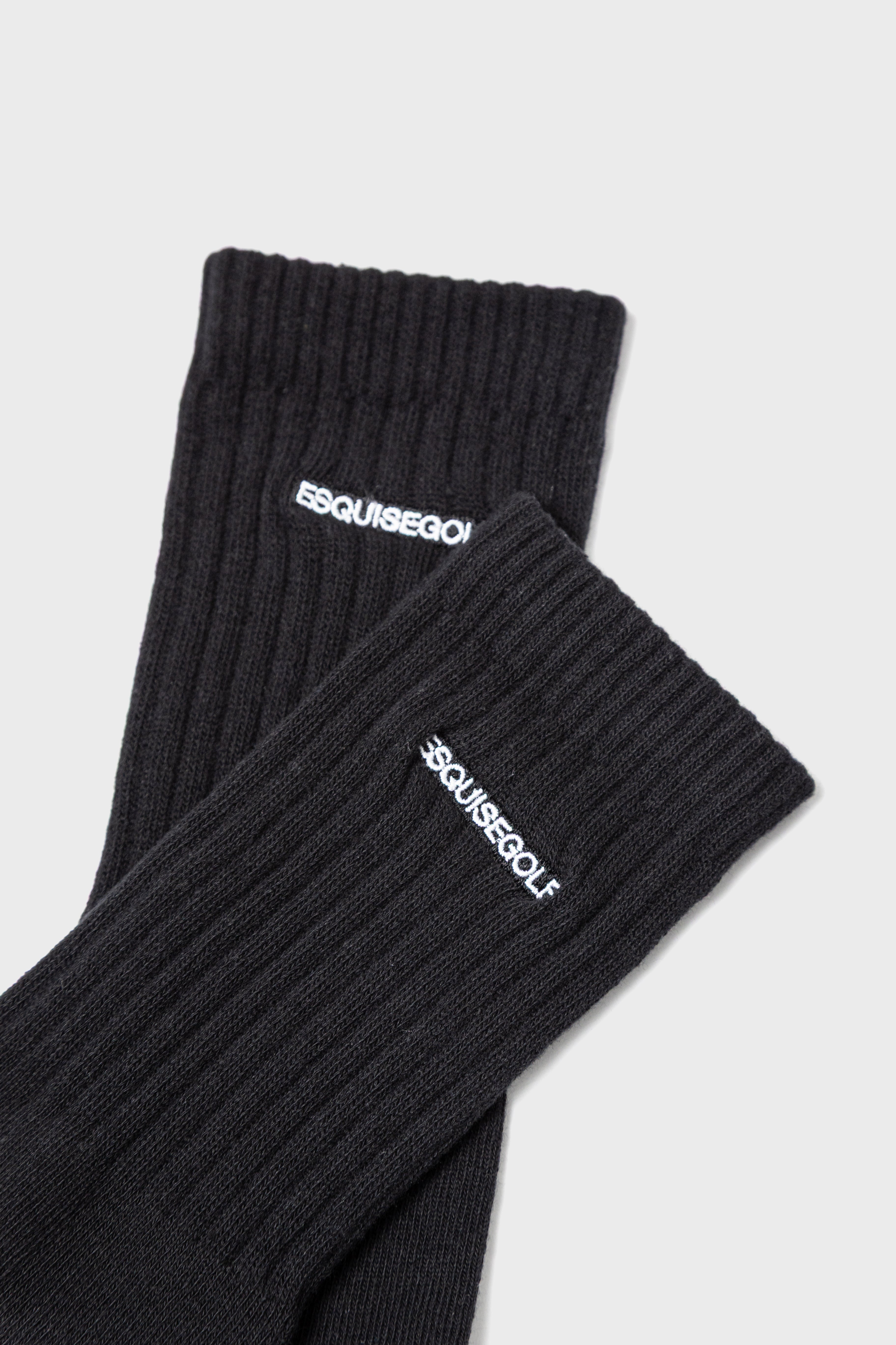 PREMIUM PILE CREW SOCKS - Black