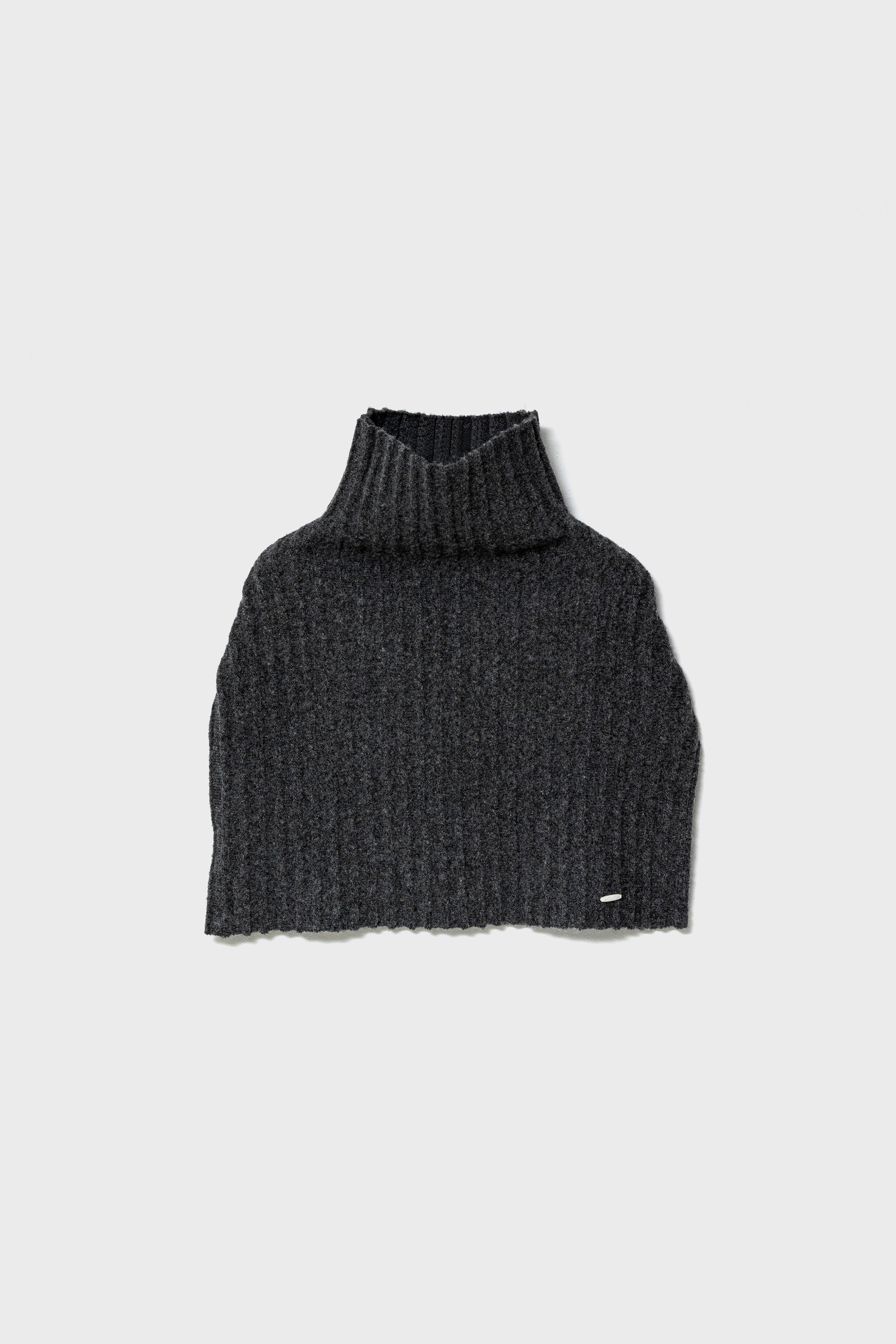 ECO-KNIT RIBBED CAPE - Gray