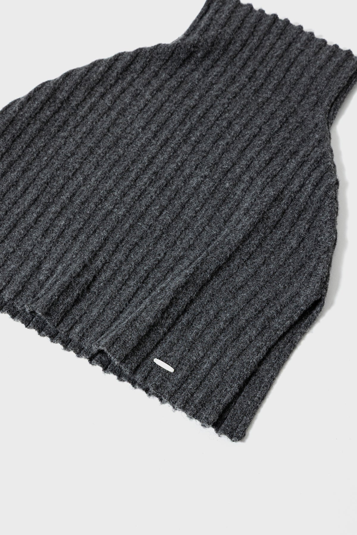 ECO-KNIT RIBBED CAPE - Gray