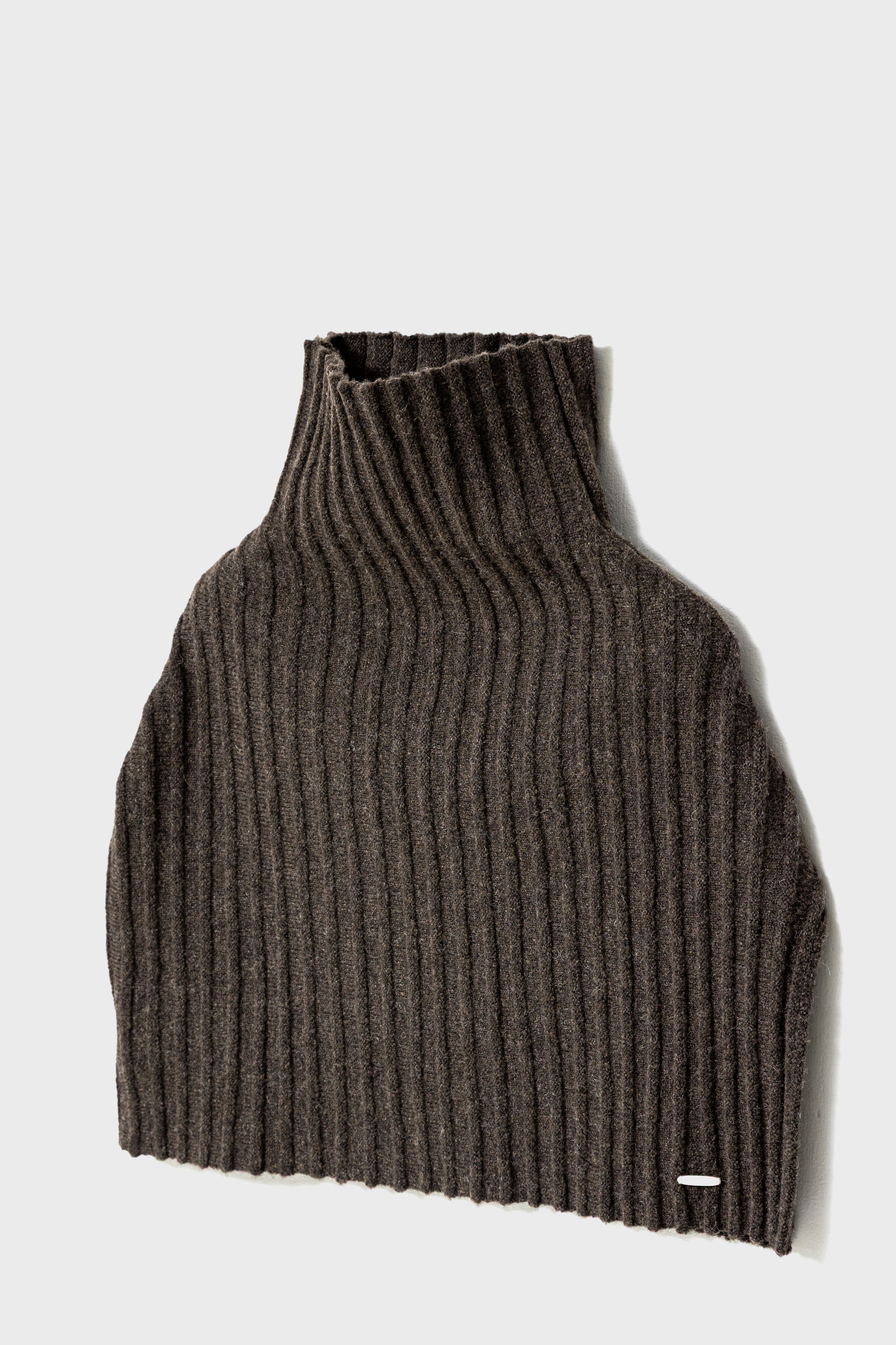 ECO-KNIT RIBBED CAPE - Brown