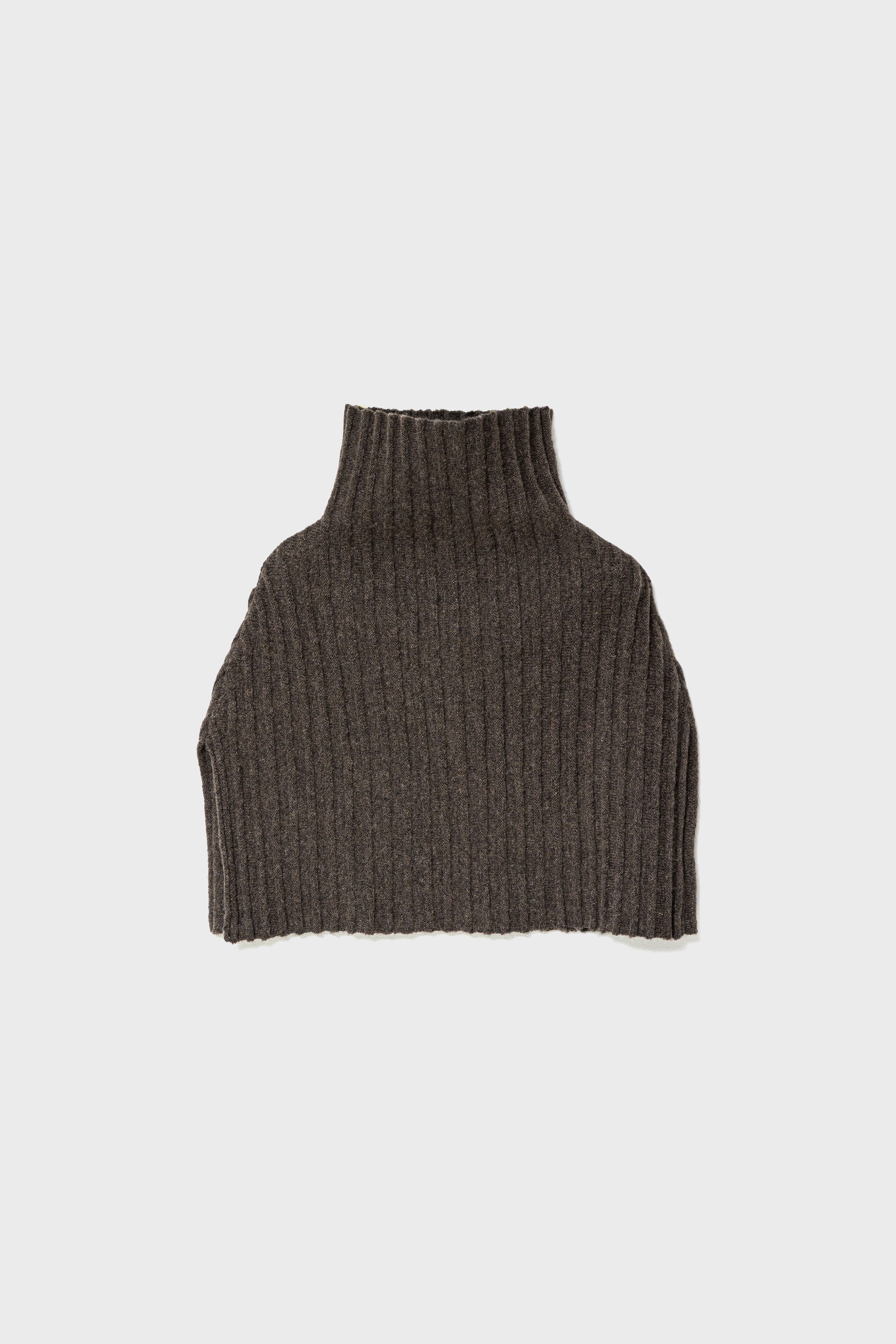 ECO-KNIT RIBBED CAPE - Brown