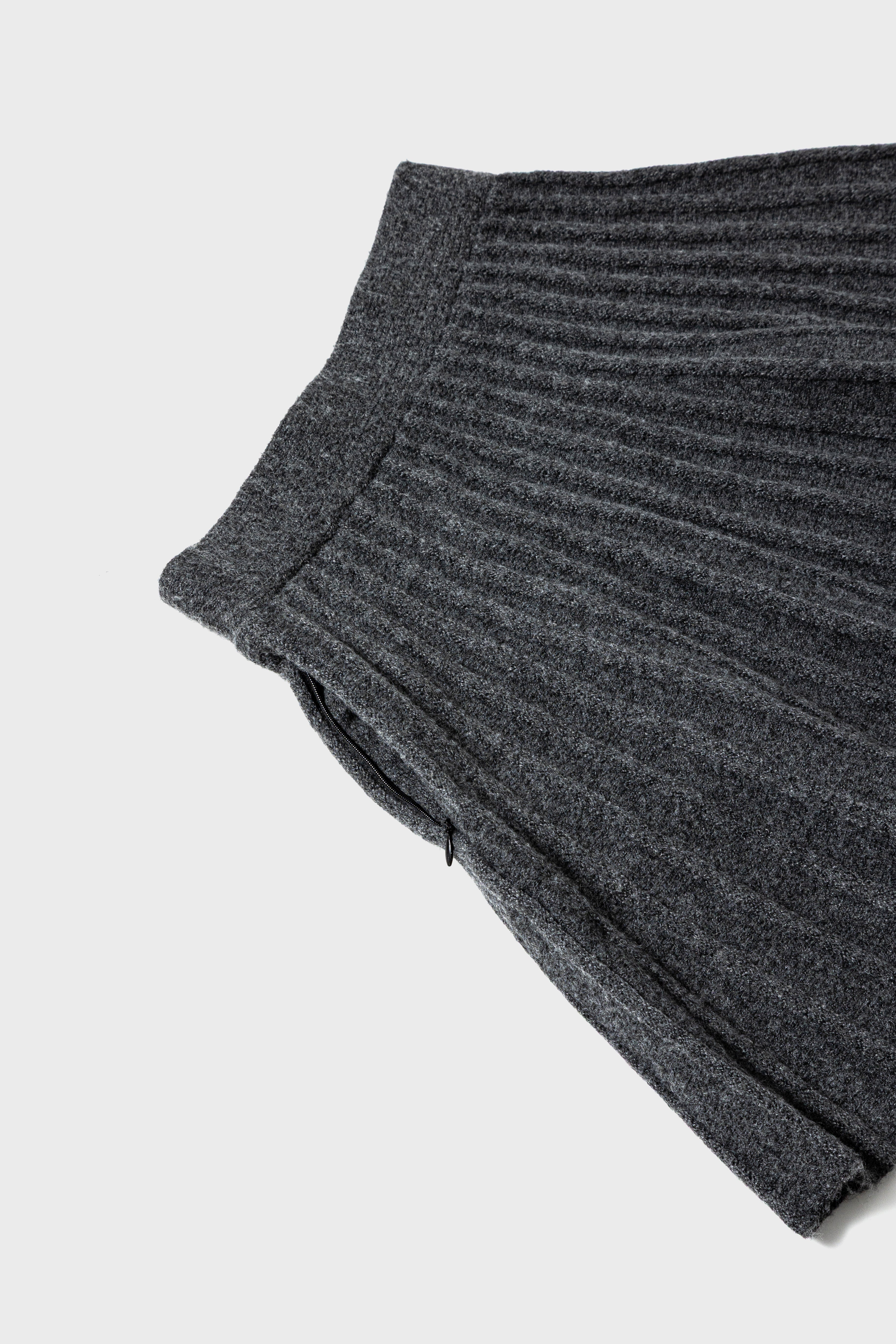 ECO-KNIT PLEATS SKIRT - Gray