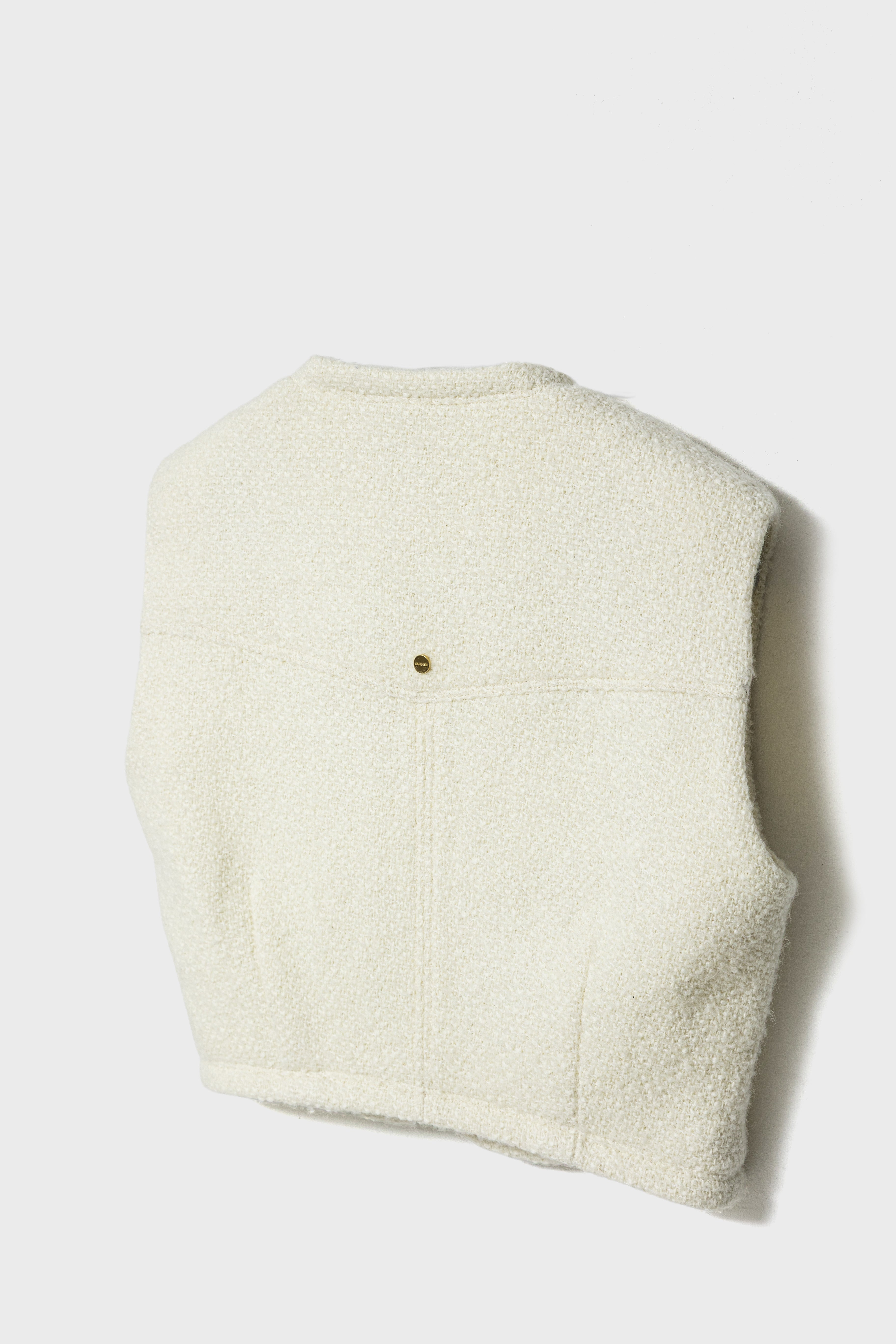 TWEED SHORT VEST - Cream