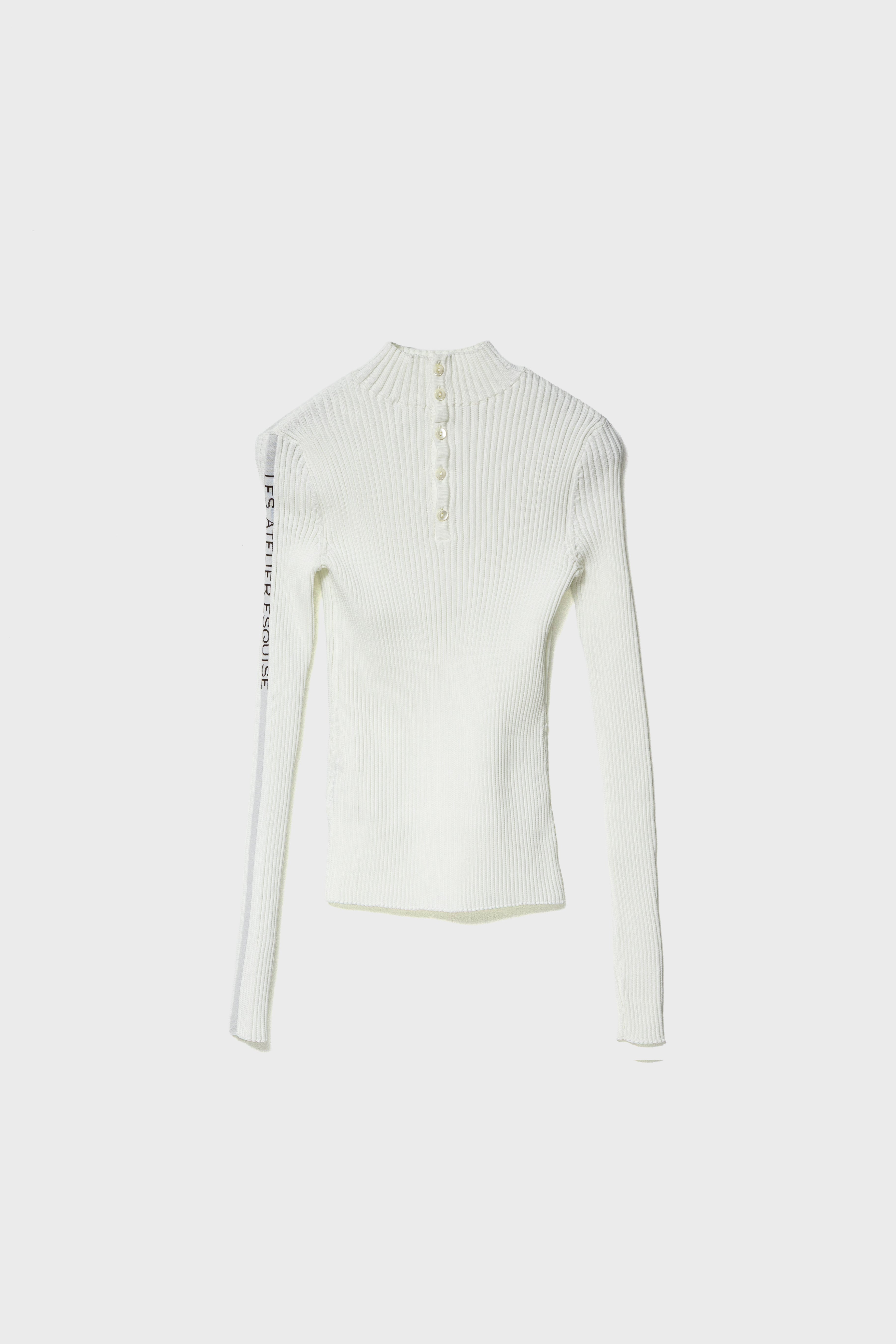 2WAY LETTER RIB KNIT  - White